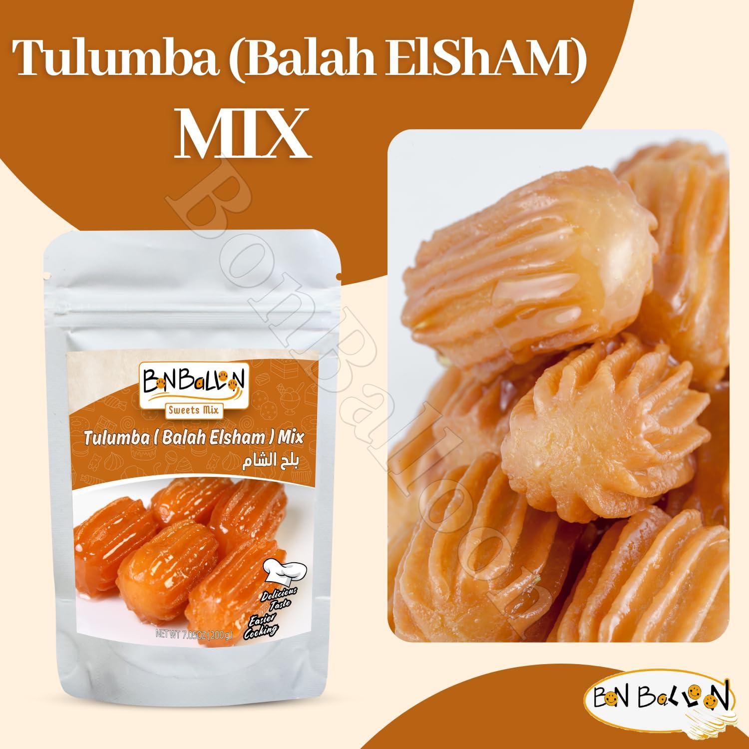 Generic Balah El Sham Tulumba Mix Powder Dessert Elsham Arabian Al Sham Sweets Alsham Arab Desserts Sweet Easy To Prepare Delicious Taste Easier Cooking Kosher Halal (1 Pack = 7.05 oz / 200 gm)