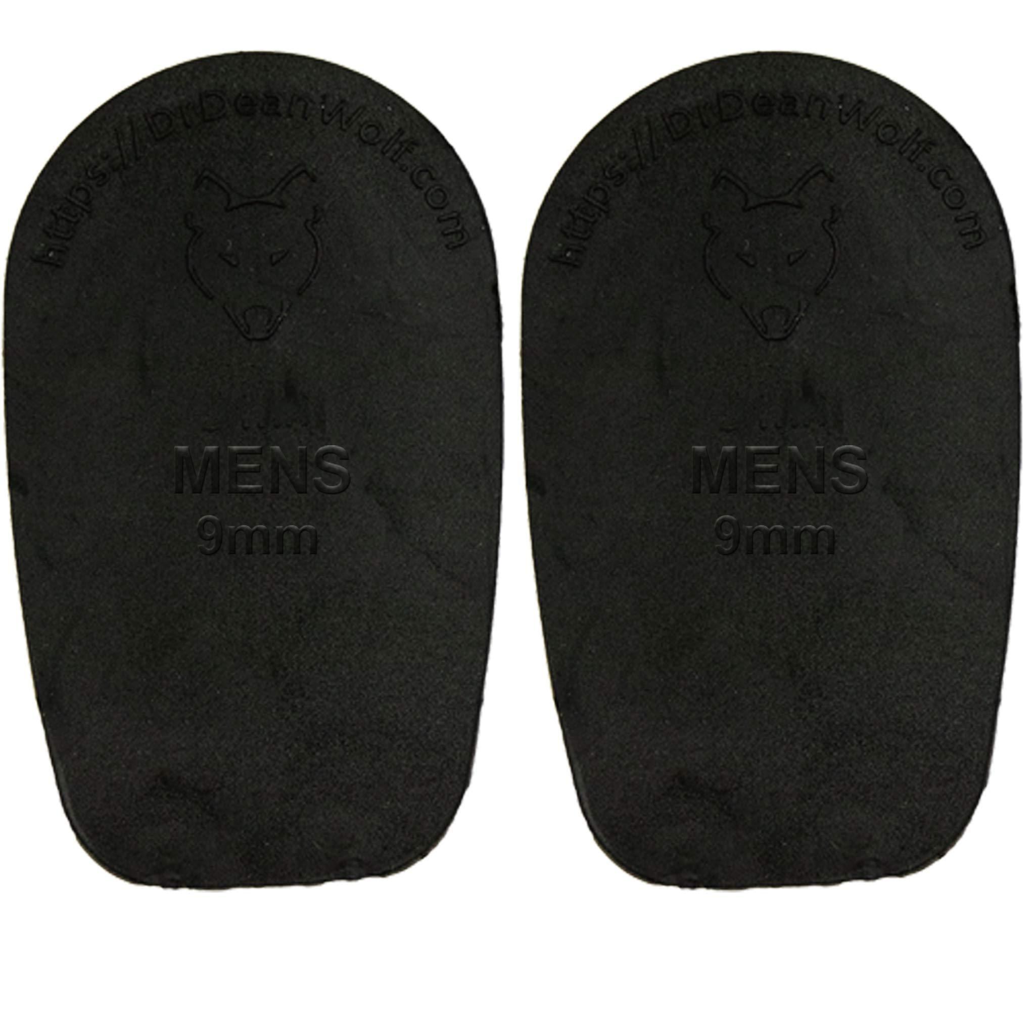 WOLF THERAPEUTICS Dr. Wolf Heel Lifts for Shoes: Men's 9mm Height Increase Insoles, Rubber Heel Inserts for Leg Length Discrepancy & Achilles Tendonitis Relief, Helps Relieve Hip, Knee, & Back Pain (2 Pack)