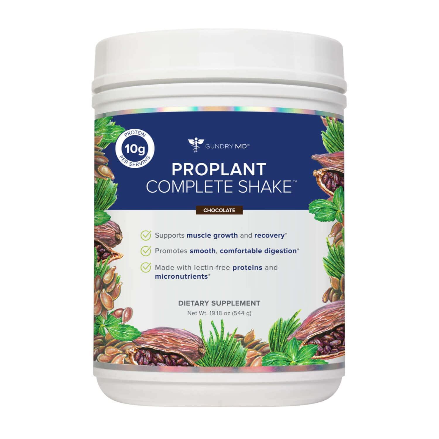 Gundry MD Gundry MD Pro Plant Complete Shake High-Fiber Plant Protein Blend, 20 Servings (Chocolate)