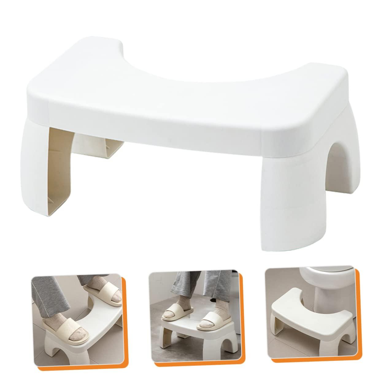 FRCOLOR FRCOLOR Thickened Toilet Stool Bathroom Toilet Stool Squat Adult Potty Stool Toilet Foot Stool for Adults Simple Sitting Stools Stool Poop Step Stool Household Footstool White Plastic