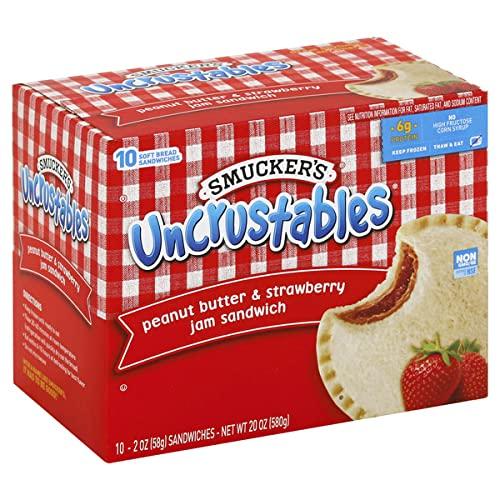 Ready Set Gourmet Smucker’s Uncrustables Variety Pack- Smuckers Sandwich Peanut Butter & Strawberry Jam- Smucker’s Peanut Butter & Grape Jelly Sandwich- 4 Boxes of Each, Total 8