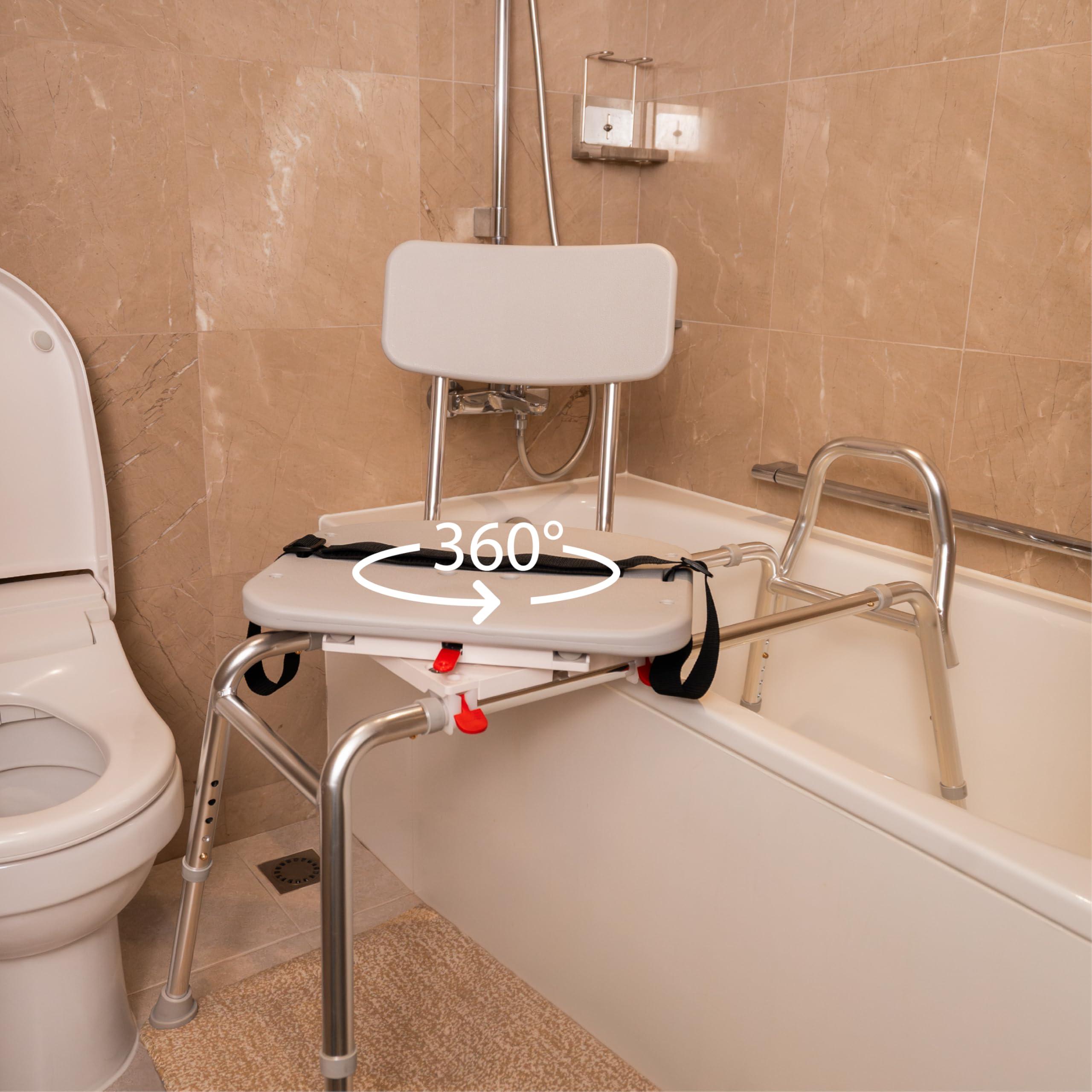 Eagle Health Supplies Eagle Health Supplies Swivel Sliding Shower Chair & Tub Transfer Bench, Weight Capacity 400 LBs, for Safety Shower, for Elderly & Disabled (77662)