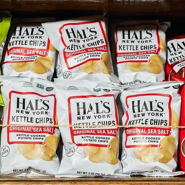 Hal's New York Hal's New York Kettle Cooked Gluten Free Original Sea Salt Salted Potato Chip Crisps, 2 Oz (Pack of 24)