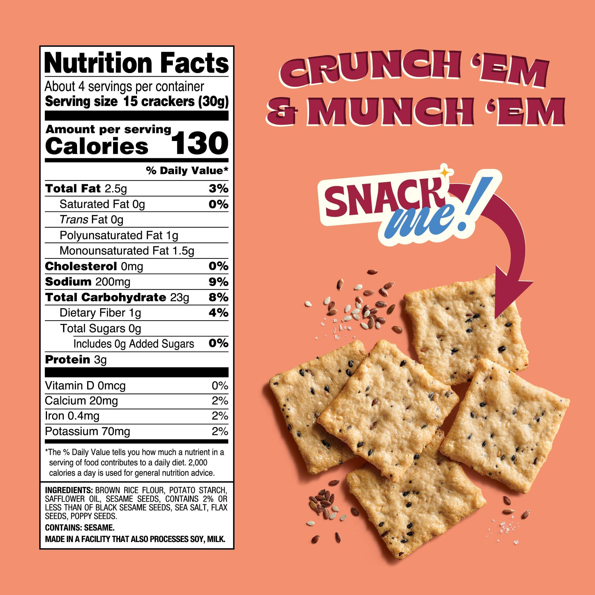 Back to Nature Back to Nature Gluten Free Crackers, Multi-Seed Rice Thins - Dairy Free, Non-GMO, Made with Whole Grain Brown Rice Flour, Delicious & Quality Snacks, 4 Ounce