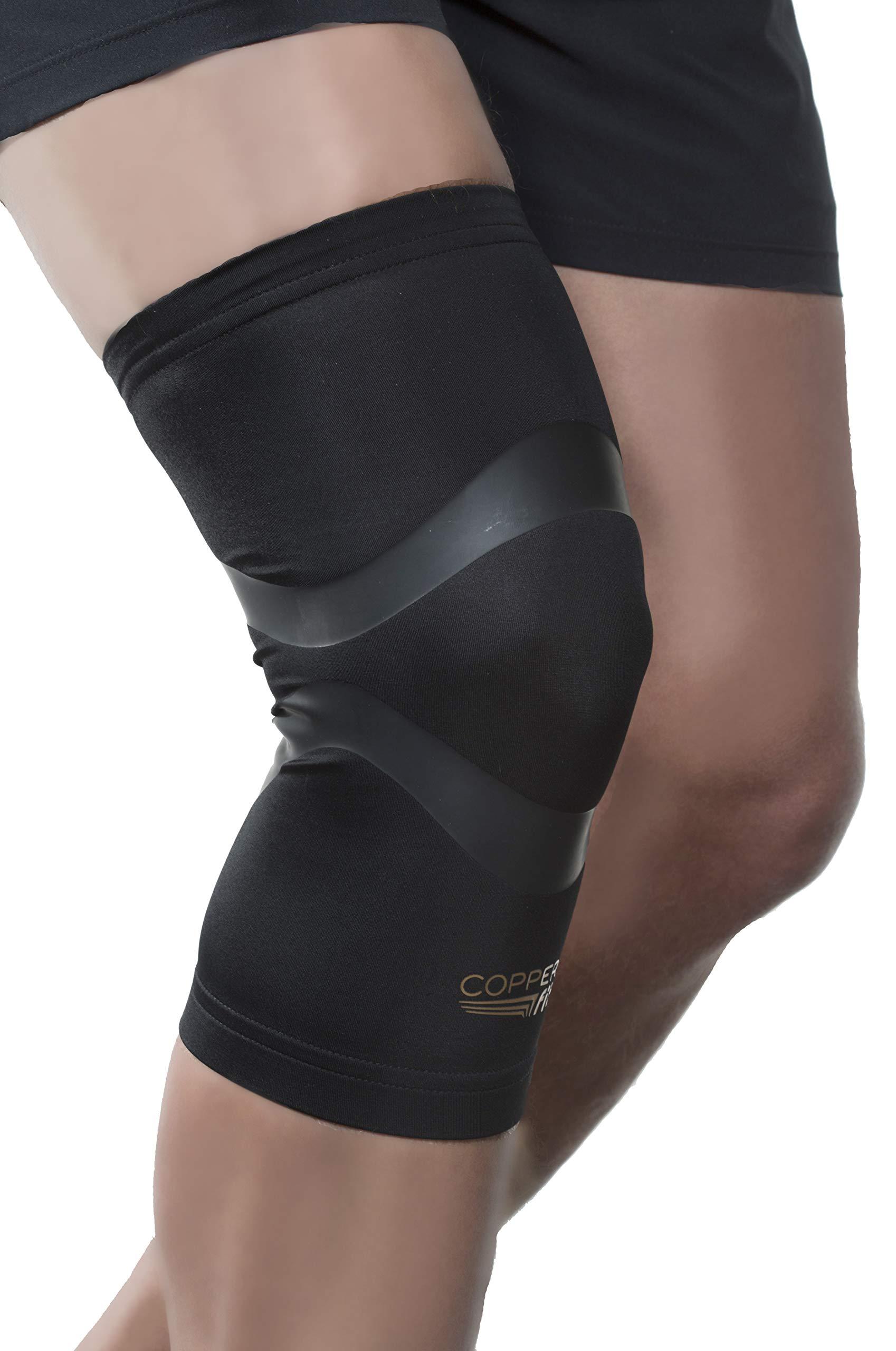 Copper Fit Copper Fit Pro Series Compression Knee Sleeve, Black with Copper Trim, X-Large,Packaging may Vary