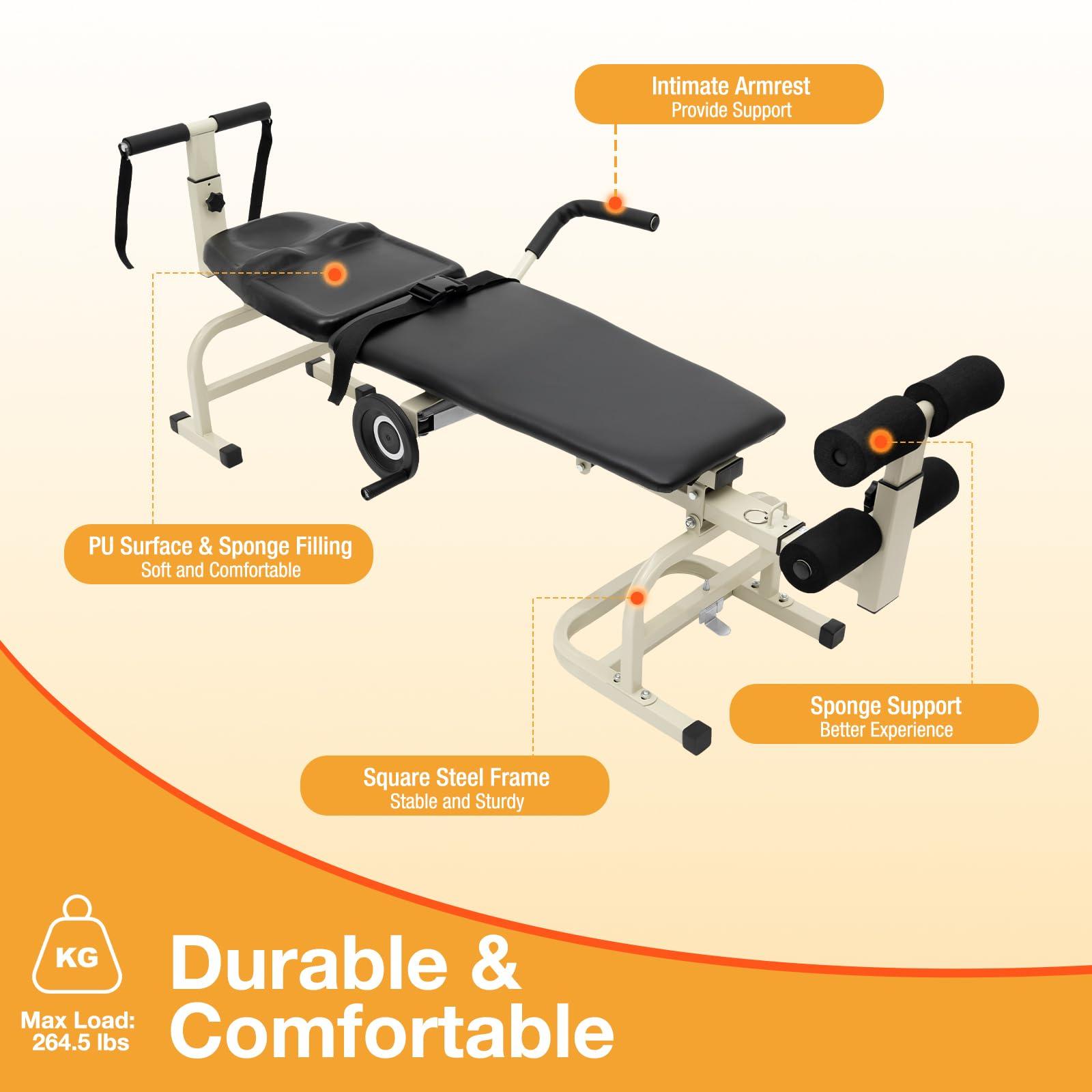 LYNICESHOP Multifunctional Spine Stretcher Machine Therapy Table, Cervical Traction Back Strencher Lumbar Bed Body Stretching Spine Cervical Stretcher Vertebra Lumbar