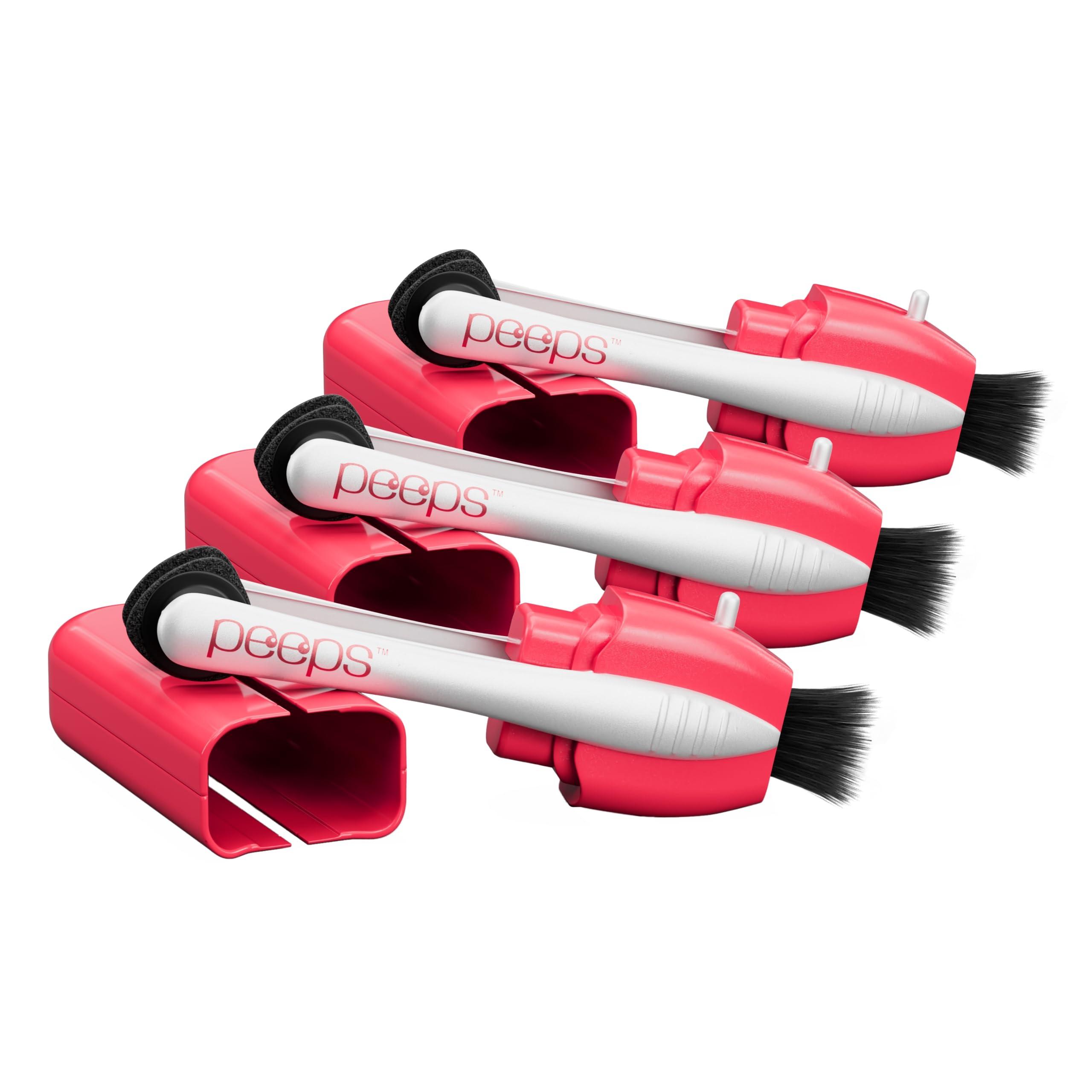 Peeps CarbonKlean Peeps Glasses Cleaner - for Eyeglasses, Reading Glasses, and More - Lens Cleaner with Carbon Microfiber Tech - Injected Pink- 3 Count (Pack of 1)