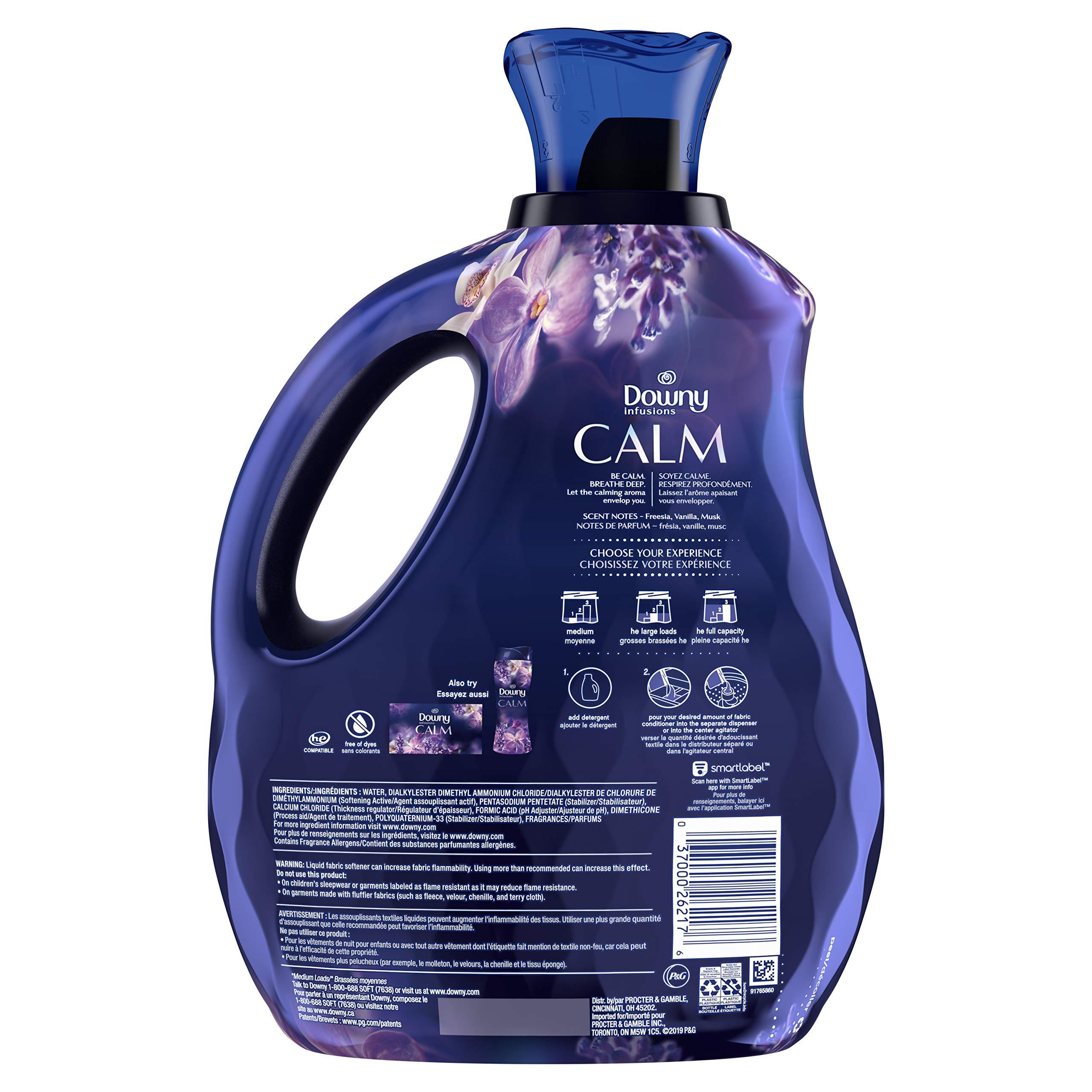Downy Downy Infusions Liquid Fabric Softener, Calm, Lavender & Vanilla Bean, 81 fl oz
