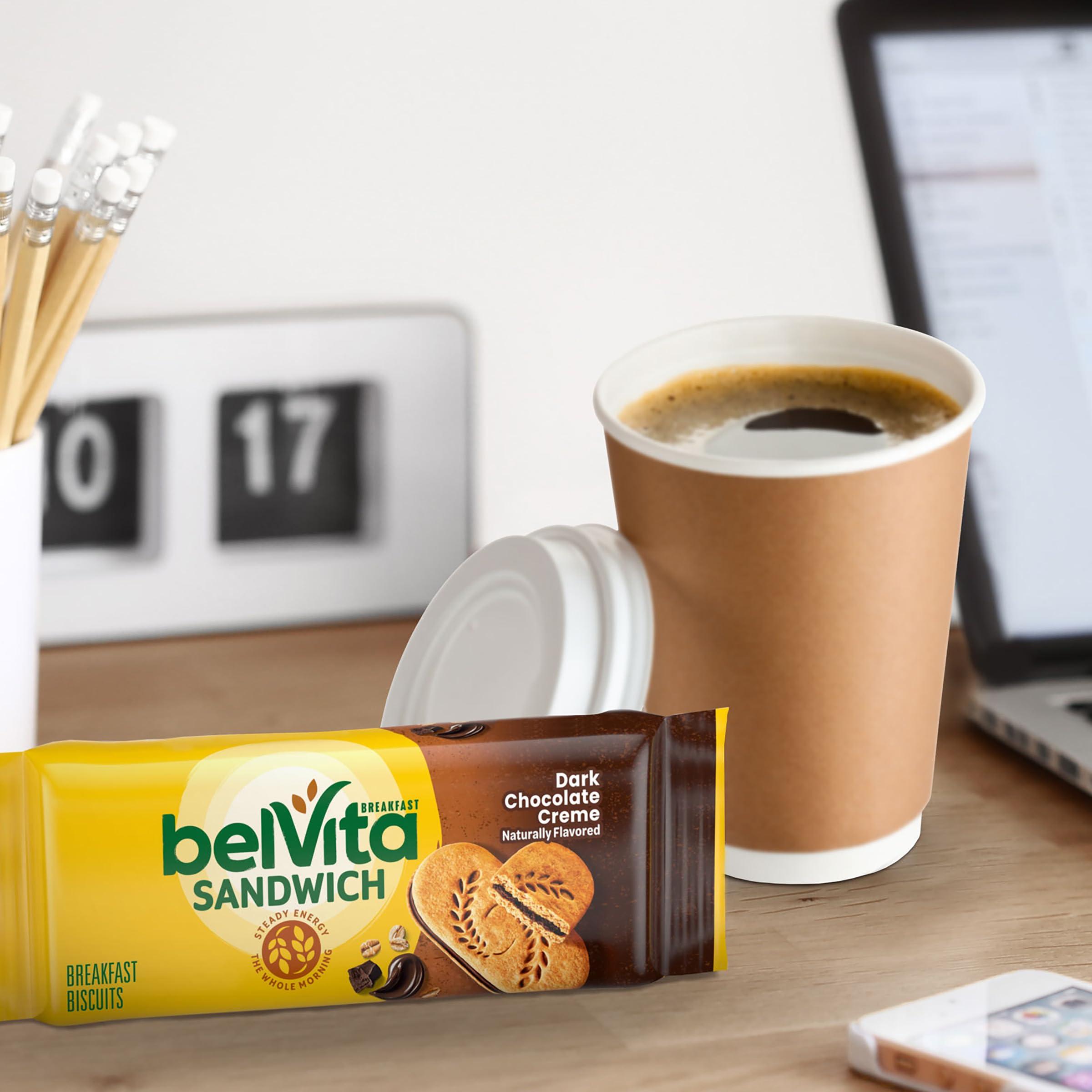Belvita belVita Breakfast Sandwich Dark Chocolate Creme Breakfast Biscuits, 8 Packs (2 Sandwiches Per Pack)