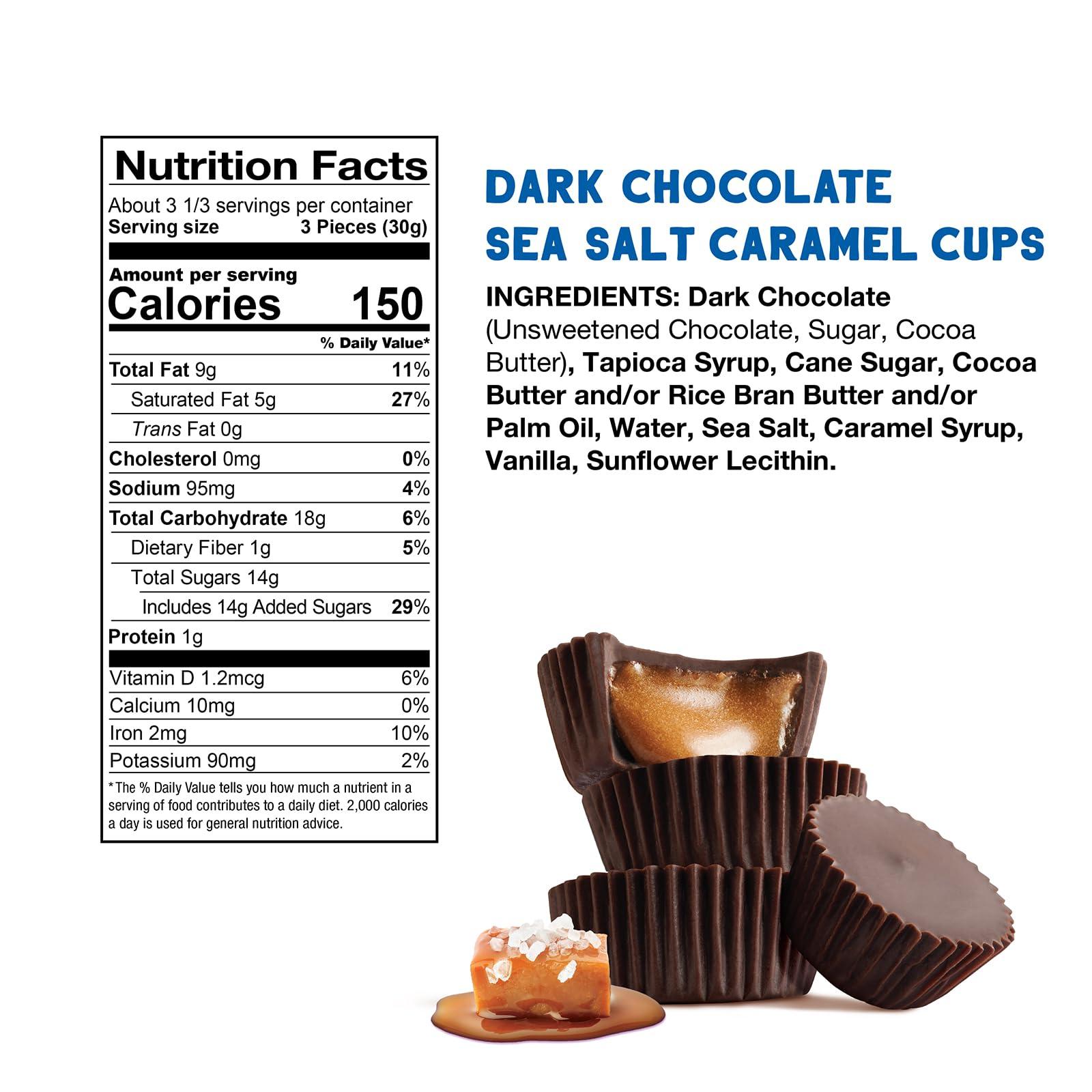 Free 2b Free 2b Sea Salt Caramel Mini Cups, Safe for School and Allergy Friendly - Gluten-Free, Dairy-Free, Nut-Free, and Soy-Free - Dark Chocolate, 3.5 oz Resealable Bag (Pack of 3)