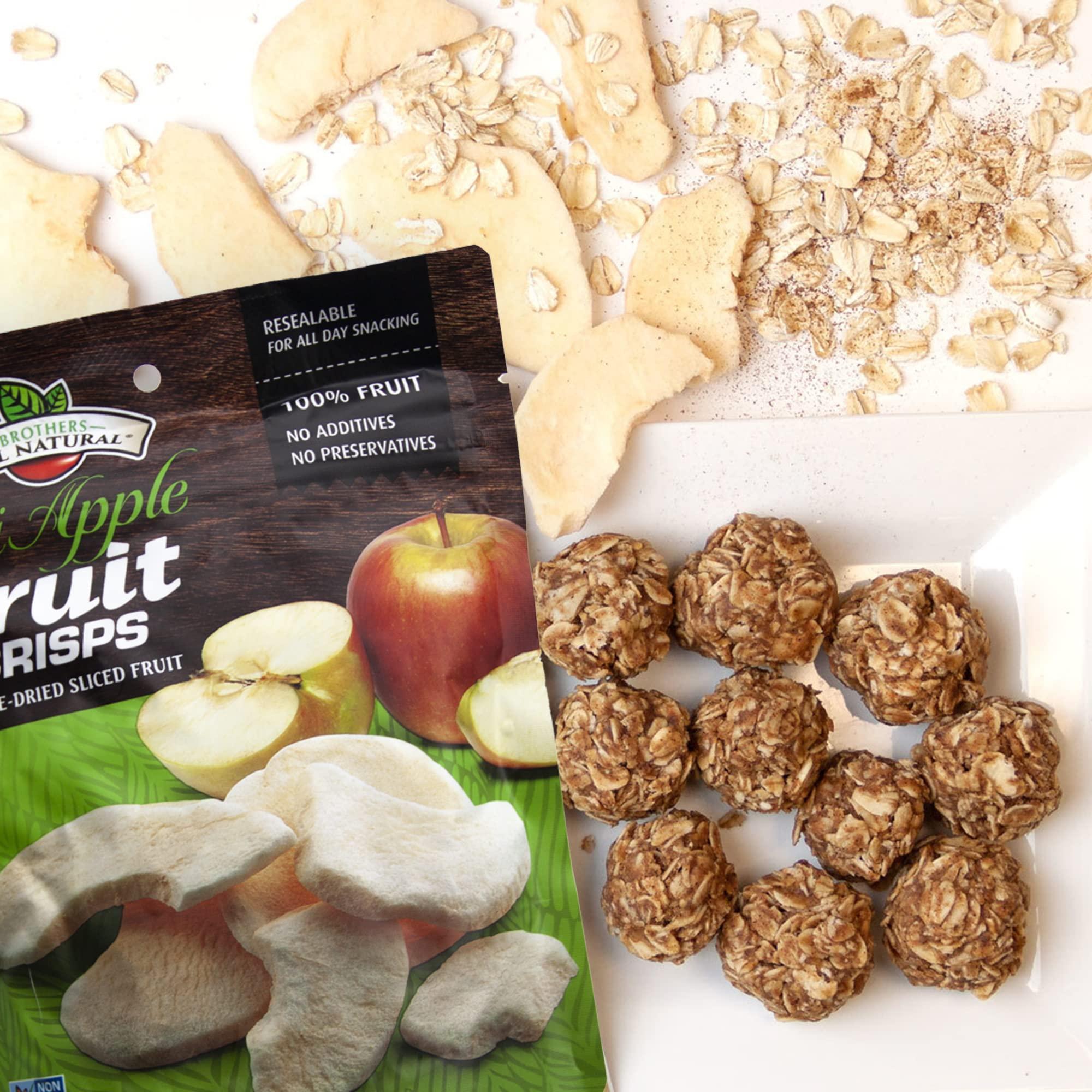Brothers-ALL-Natural Brothers All Natural, Fuji Apple Freeze Dried Fruit Crisps, Gluten Free, Non-GMO, Nothing Added, 1 oz. Resealable Pouch (Pack of 8)