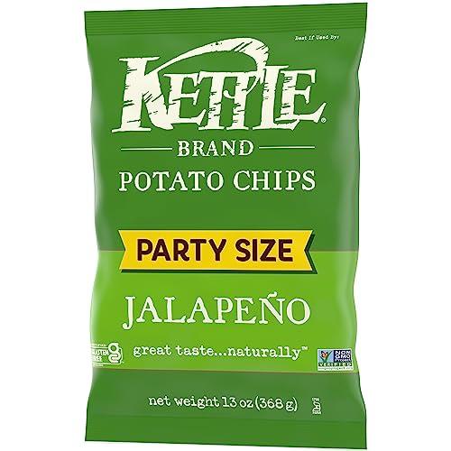 Kettle Brand Kettle Brand Potato Chips, Jalapeno Kettle Chips, Party Size, 13 Oz