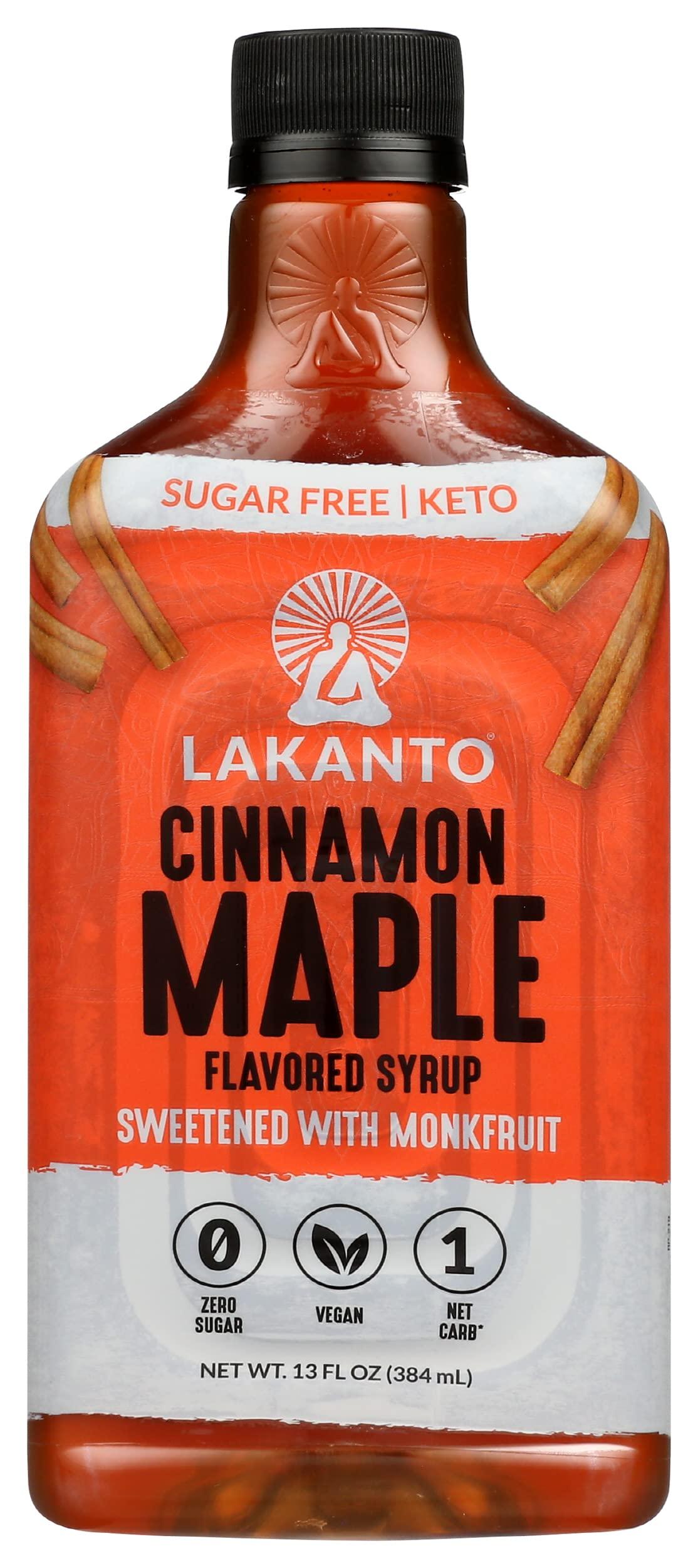 Lakanto Lakanto Sugar Free Cinnamon Maple Flavored Syrup Monk Fruit Sweetener, Certified Keto, Zero Carbs, Non GMO, 13 Ounce (Pack of 8)