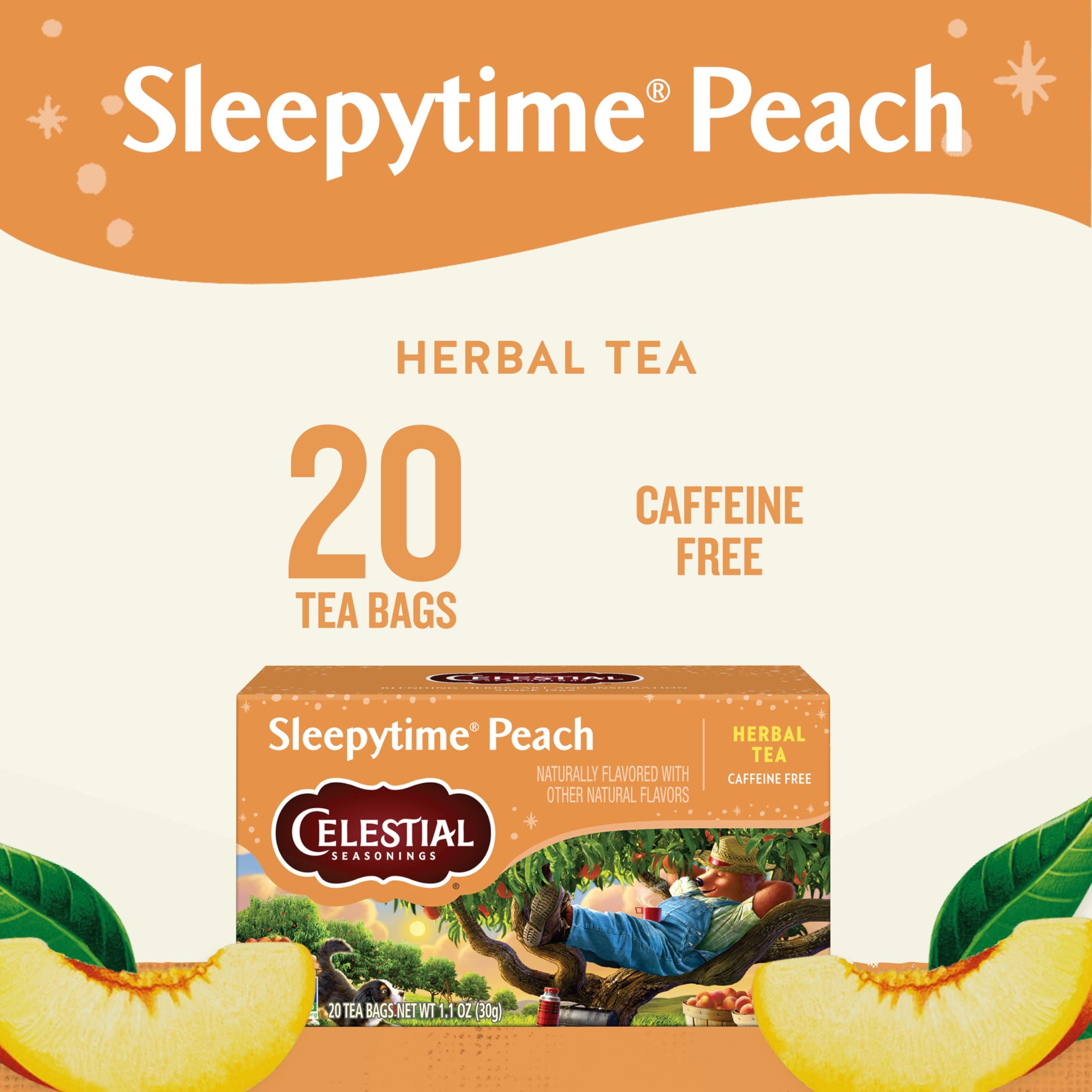 Celestial Seasonings Celestial Seasonings Sleepytime Herbal Tea, Peach, Caffeine Free Sleep Tea, 20 Tea Bags Per Box (Pack of 6)