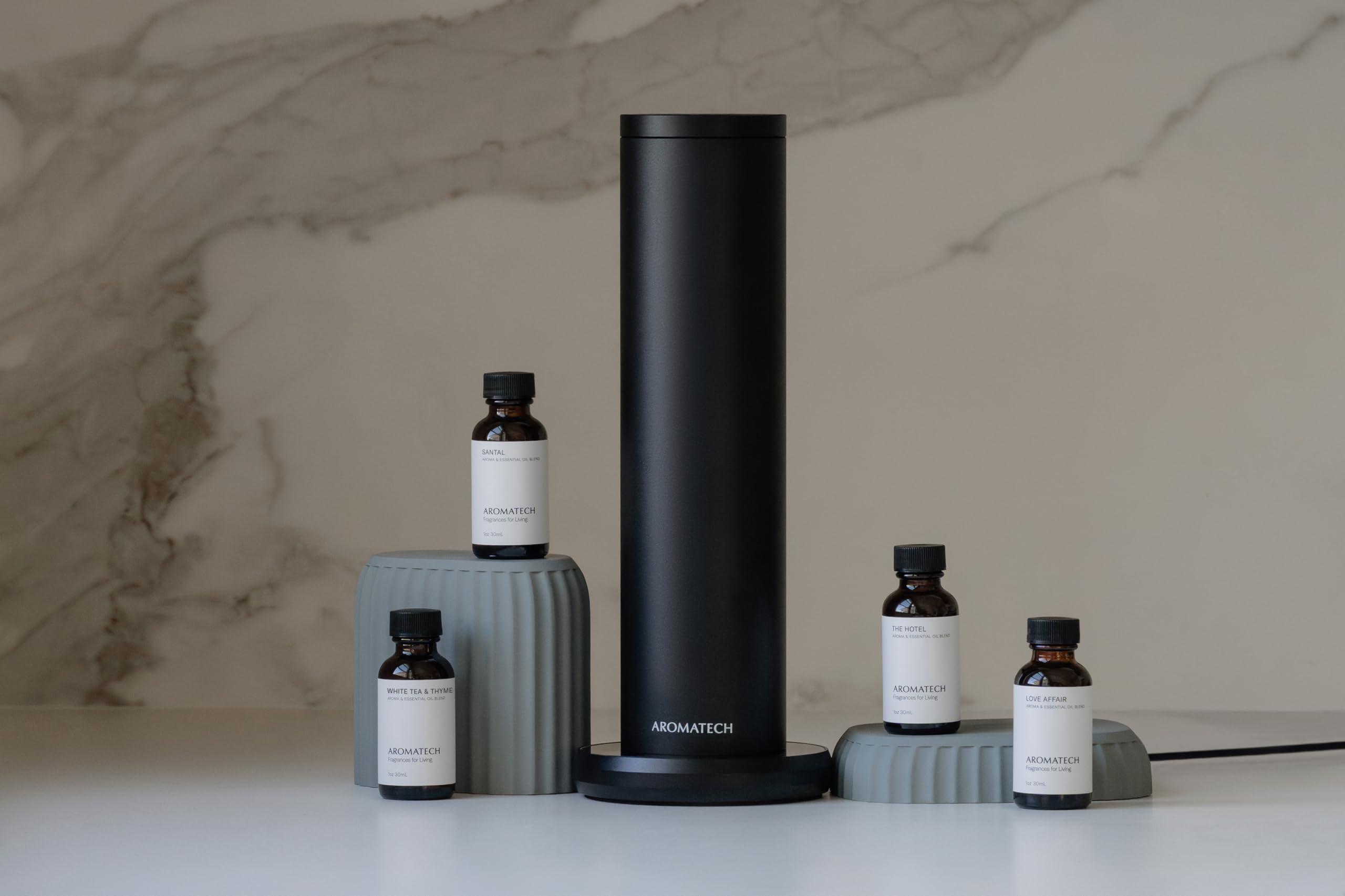 AromaTech AromaTech New AroMini BT Plus Scent Diffuser w/Bluetooth Cold-Air Diffusion Scent Machine for Home, Office, Hotel, Spa Nebulizing Diffusion System for Essential Oil Blends (Silver)