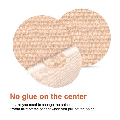 HONYOU Freestyle Adhesive Patches 25Pack Waterproof Libre2/3 Sensor Covers Flesh Flexible CGM Patches Without Glue in The Center-Enlite-Guardian-Freestyle Libre 14 Day Sensor Patches