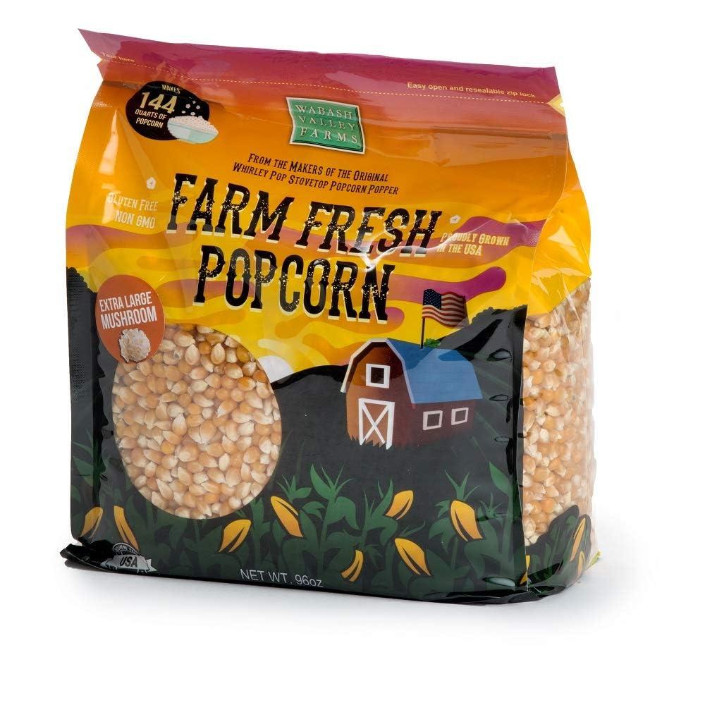 Wabash Valley Farms Extra Large Mushroom Popcorn Kernels - 6 lb of Large Mushroom Shaped Popcorn Kernels for Popping, Popcorn Popper Kernels for Whirley Pop Stovetop Popcorn Maker (by Wabash Valley Farms)