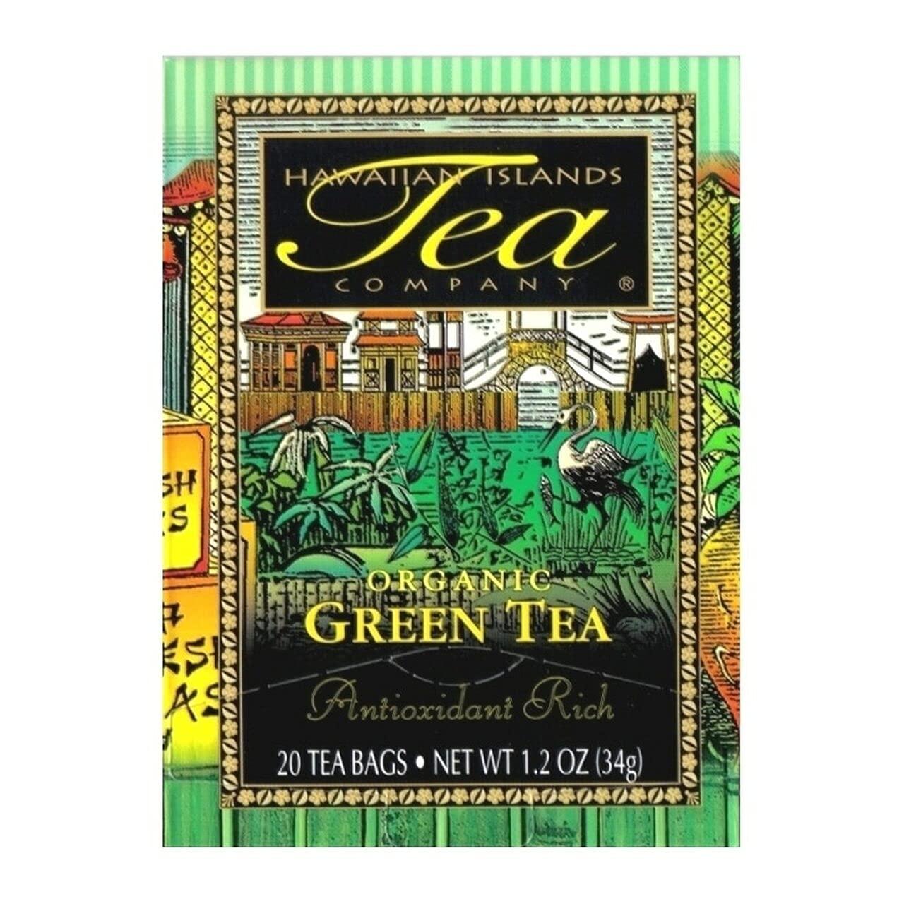 HAWAIIAN ISLANDS TEA COMPANY Hawaiian Islands Tea Company Organic Green Tea, All Natural - 20 Teabags (1 Box)