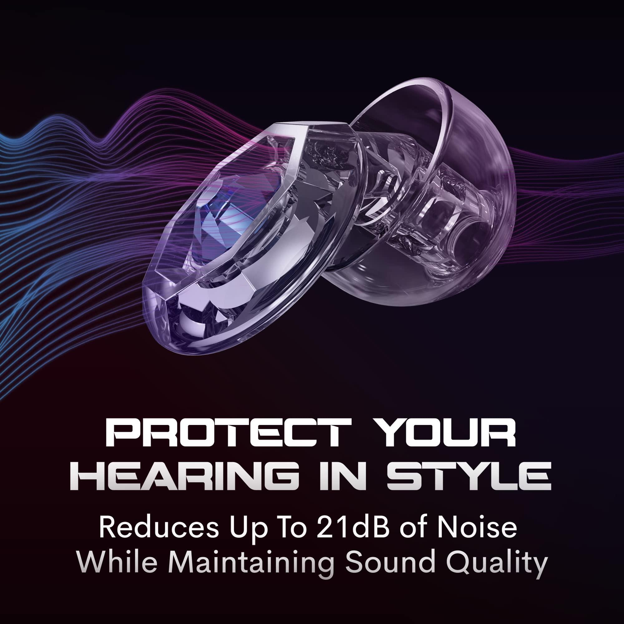 Eargasm Eargasm Clicks Earplugs - Reusable Noise Reduction Ear-Plugs with Customizable Gemstone Faceplates - Hearing Protection for Noise Sensitivity at Live Concerts, Motorcycles, Sports Events, Festivals