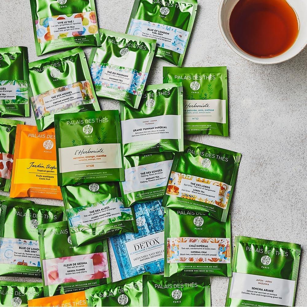 Palais des Thés Palais des Ths - Long Jing - Premium Chinese Green Tea - 20 Count Biodegradable Gourmet Tea Bags Box