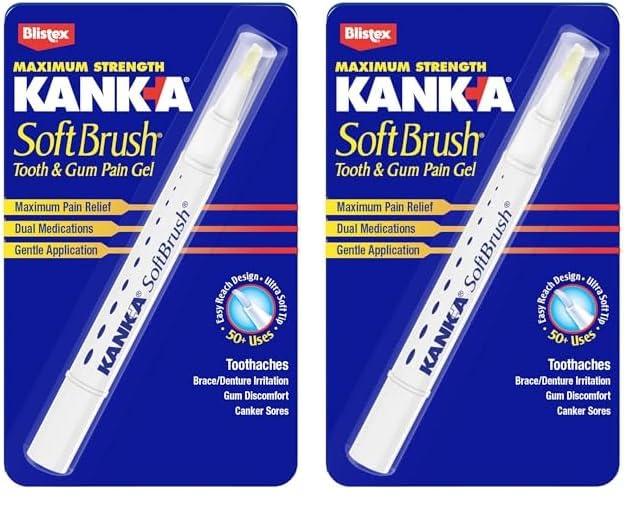 Kank-A Kank-A Soft Brush Tooth/Mouth Pain Gel, Professional Strength, 0.07 Ounce (Pack of 2)