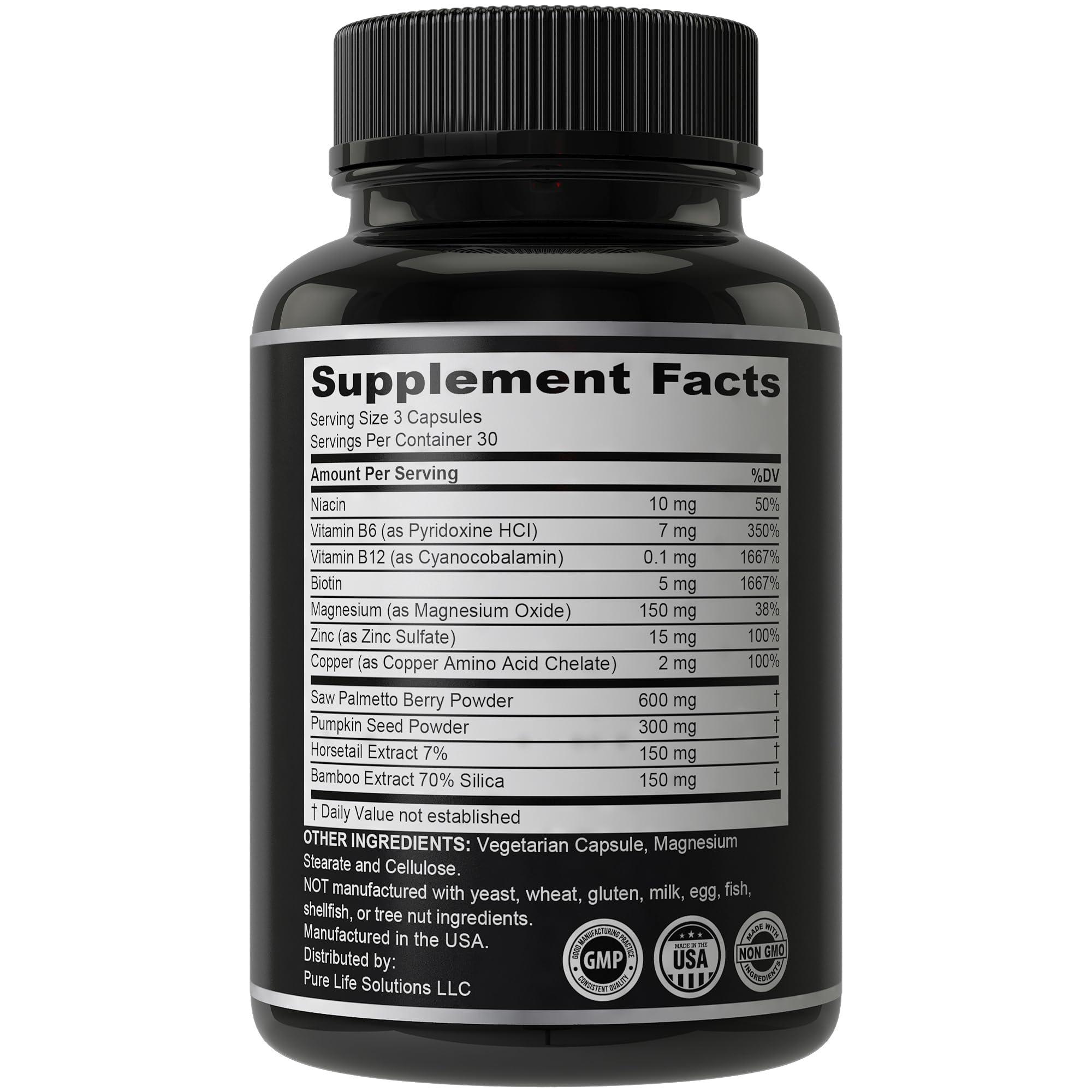 Hair Thickness Maximizer Hair Thickness Maximizer 11-in-1 Vegan Hair Growth Vitamins with Biotin 5000mcg Pumpkin Seed Saw Palmetto & Bamboo Extract Hair Strengthening Supplement - Hair Vitamins for Thicker Hair Growth