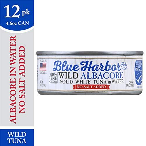 Blue Harbor Fish Co. Blue Harbor Fish Co. Wild Albacore Solid White Tuna in Water No Salt Added - 4.6 oz Can (Pack of 12)