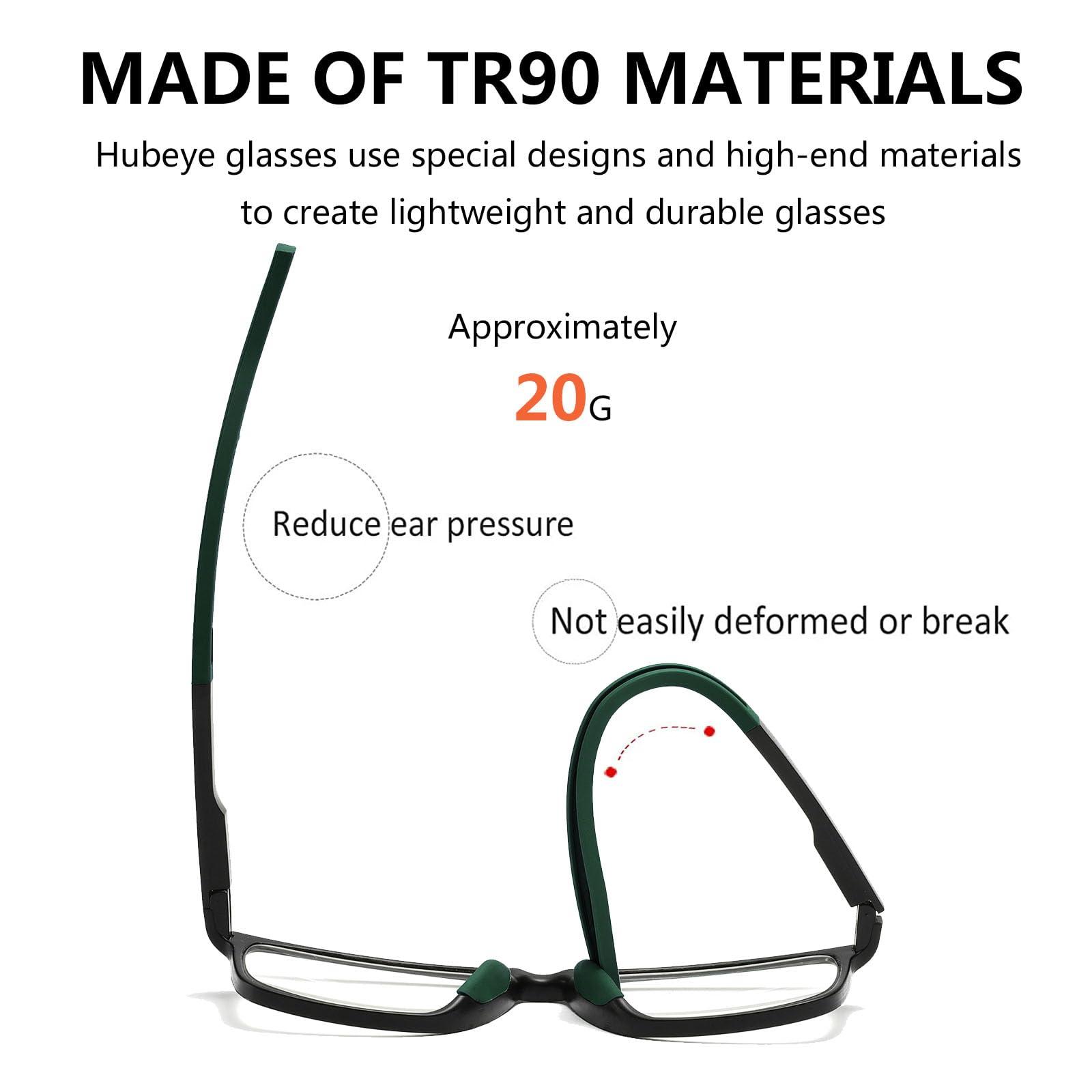 Hubeye Hubeye 3 Pairs TR90 Sports Reading Glasses for Men and Women Ultralight Flexible Anti-Blue Light Readers +3.0