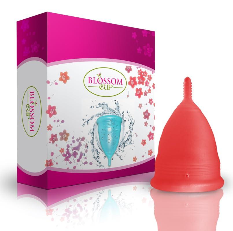 Blossom Cup Blossom Menstrual Cup, Say No to Tampons | Get Blossom Cups for Menstrual Days| Period Cup, Reusable Menstrual Cup, Silicone Cup (Large Menstrual Cup, Red)
