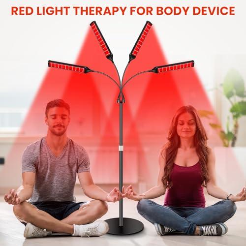 Viconor Viconor Red Light Therapy Lamp,4 Head Infrared Light Therapy for Body Device with Adjustable Stand-660nm Red Light850nm Near Infrared Light Therapy Device for Face,Body,Pain,Skin at Home