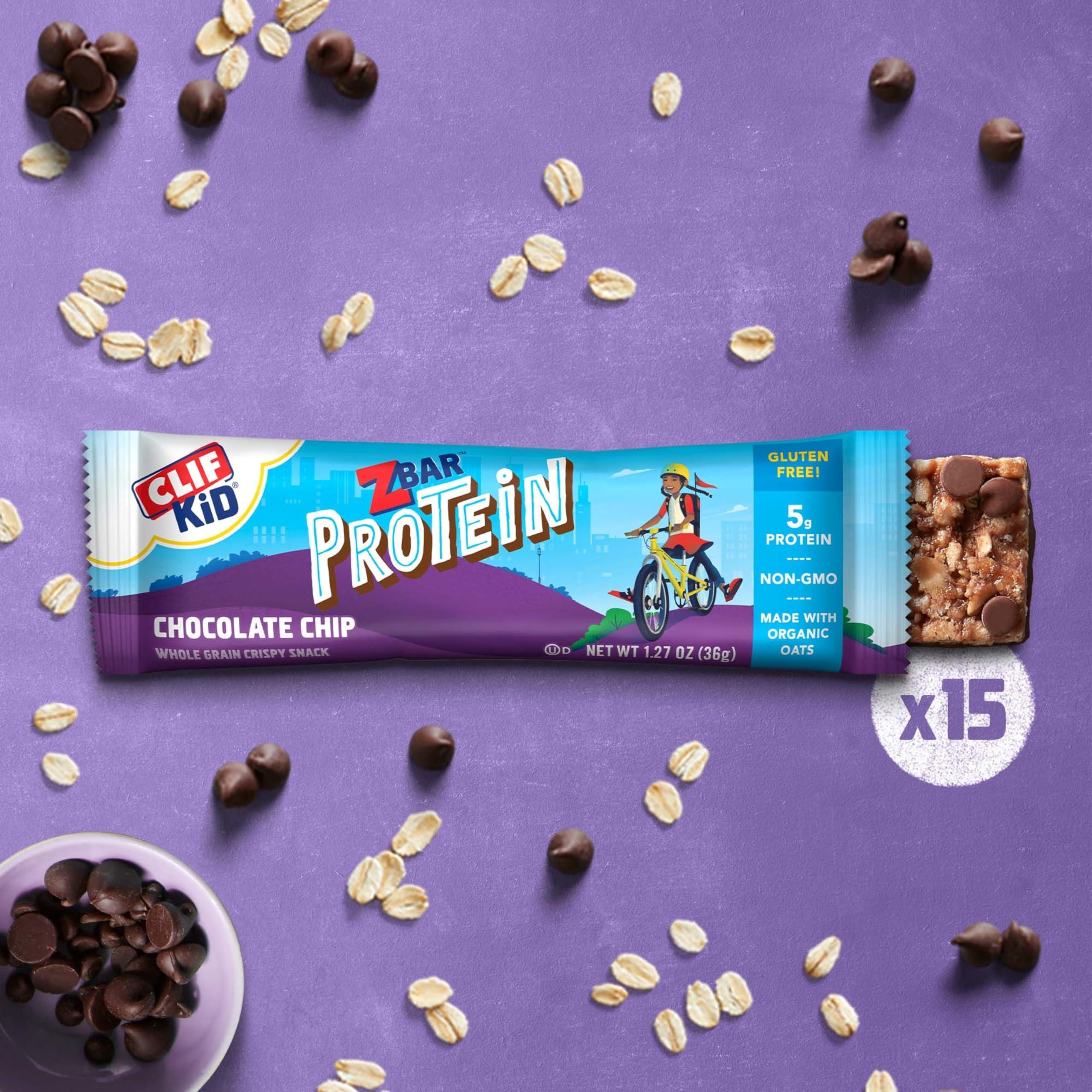 Clif Kid ZBar CLIF Kid Zbar Protein Bars - Chocolate Chip, Chocolate Mint, Cookies \'n Creme 30 Count & Chocolate Chip 15 Pack - 5g Protein per Bar