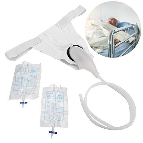 QiaNgshuAikj Portable Urinal, External Catheter for Men Male Catheter Men Urine Bag Mens Urinals Male Urinary Sheath Reusable Male Comfort Fit for Urinary Incontinence with Spill Proof Collection Bag (Male)