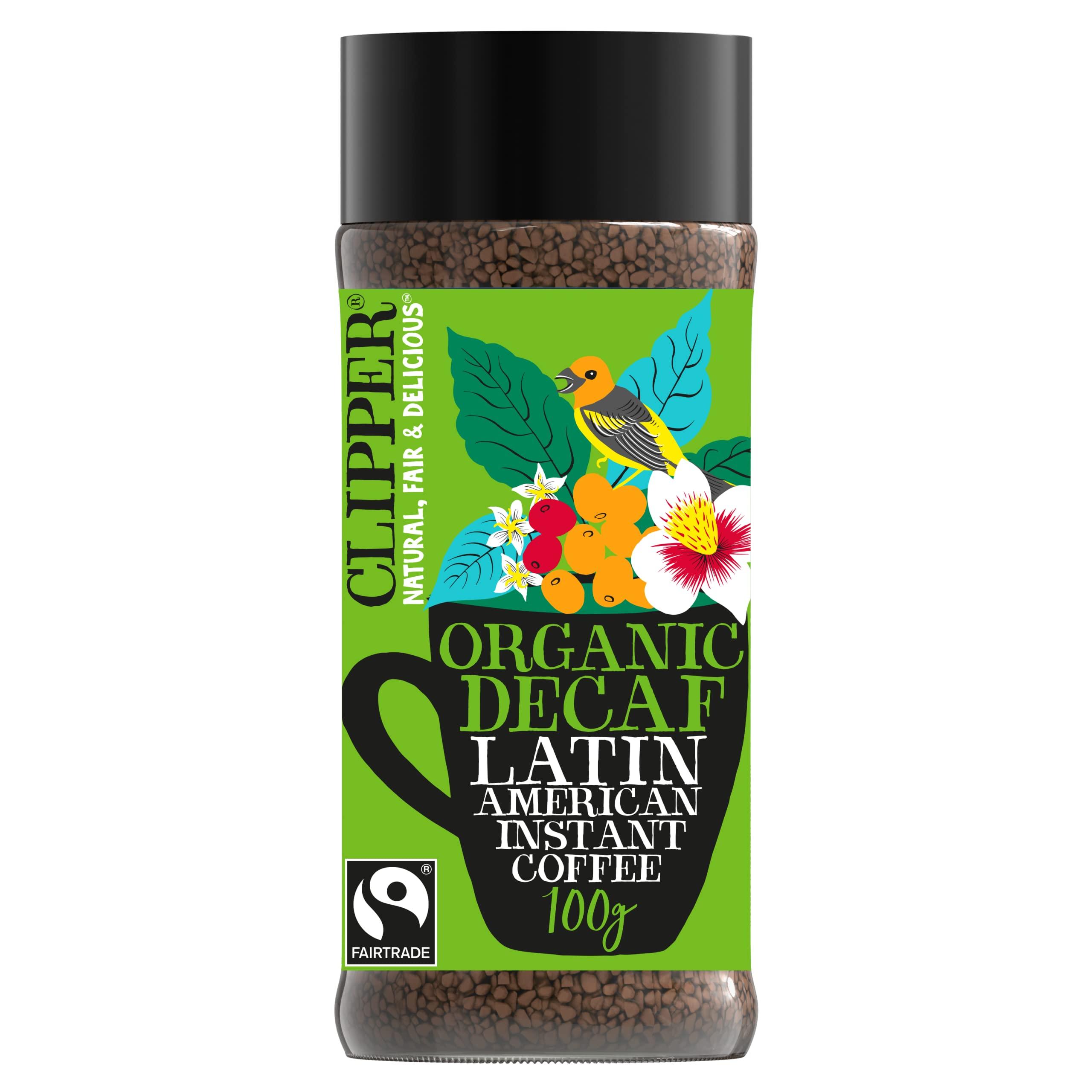 Clipper Natural, Fair & Delicious Clipper Coffee: Organic Latin American Decaf Instant Coffee Medium Roast Coffee, Freeze Dried & Ethically Sourced 100g (3.53oz)