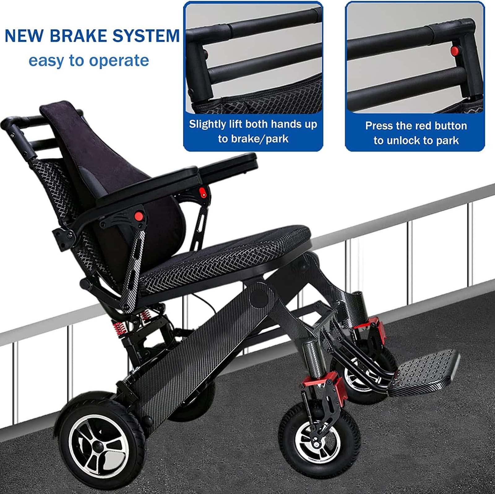 CUIOT Folding Transport Wheelchair, Portable All Terrain Wheelchair with Handbrake & Flip-Back Armrest,Silla De Ruedas - Magnesium Alloy Lightweight Travel Wheelchairs Trolleys for Adults and Elderly