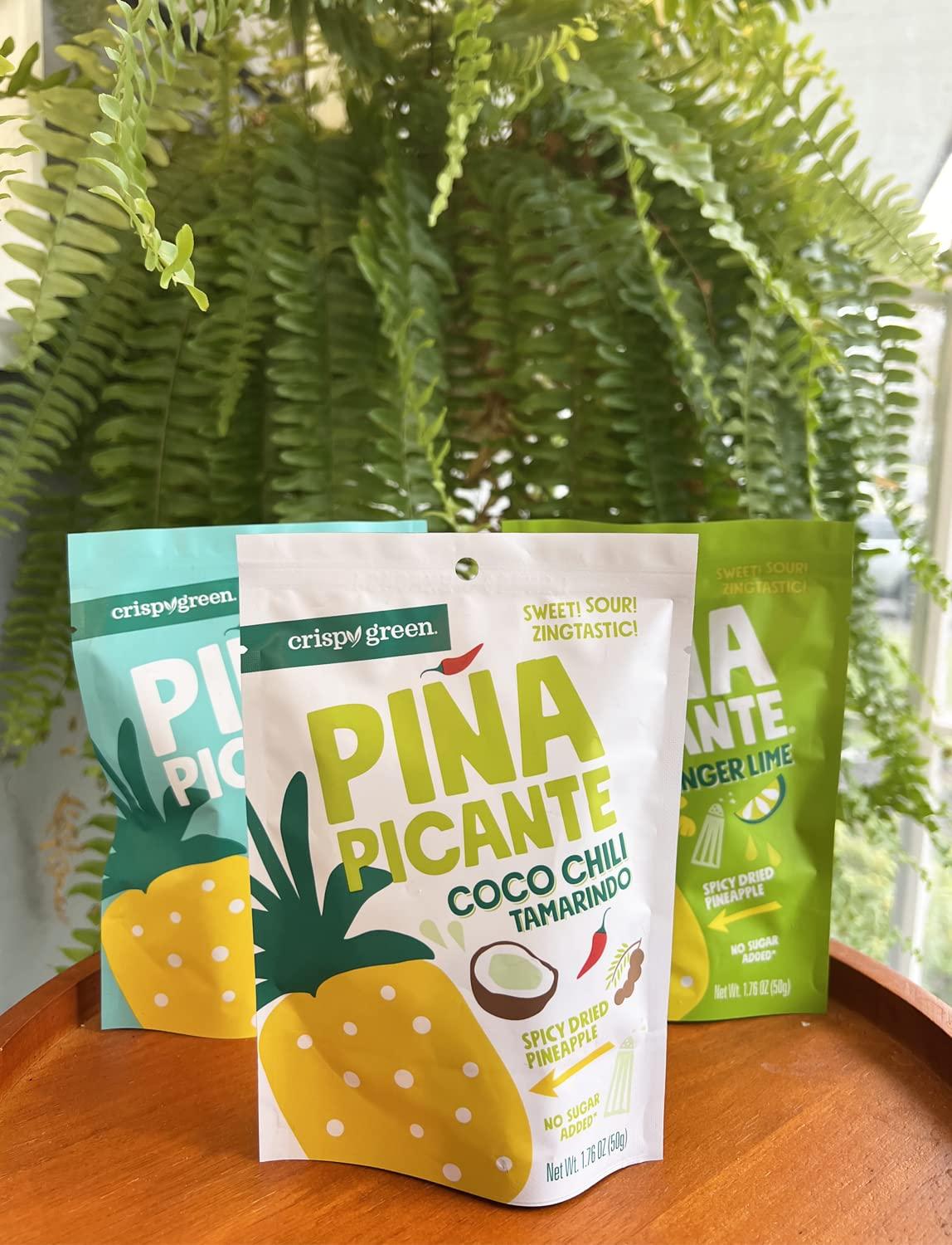 Crispy Green Crispy Green Pia Picante, Coco Chili Tamarindo Dried Pineapple, Healthy Real Fruit Snacks, 1.76 Ounce, 12 Single Serve Bags