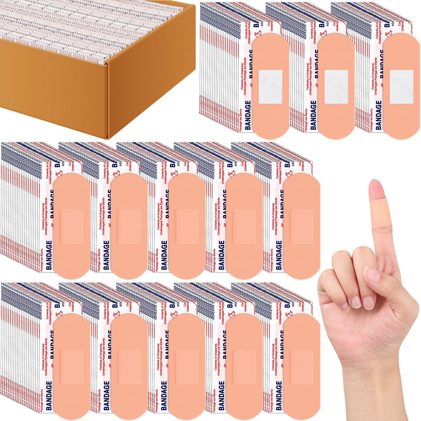 Timgle Timgle 3000 Pcs 1\" x 3\" Adhesive Bandages Bulk Breathable Adhesive Bandages Waterproof Bandages for Homeless Care Supplies Donation Sensitive Skin Nurses Businesses Travel First Aid Kits