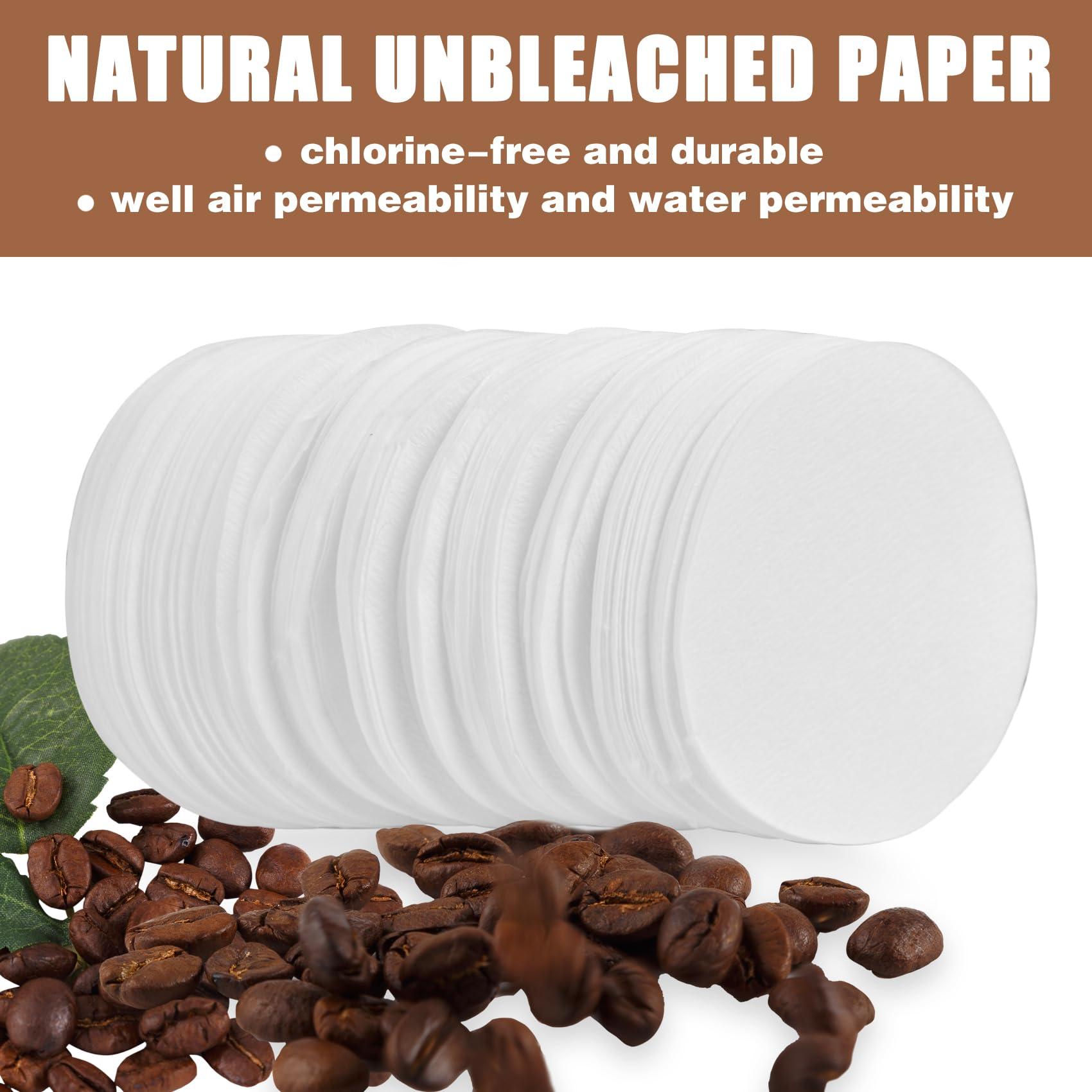 CEYAZYE 200 PCS Round Coffee Filter Paper, 56 mm Disposable Coffee Filters, Moka Coffee Pot Filter for Espresso Machine Portafilter Moka Pot, Quality Material Paper Fiber Heat Resistance for Coffee Mocha