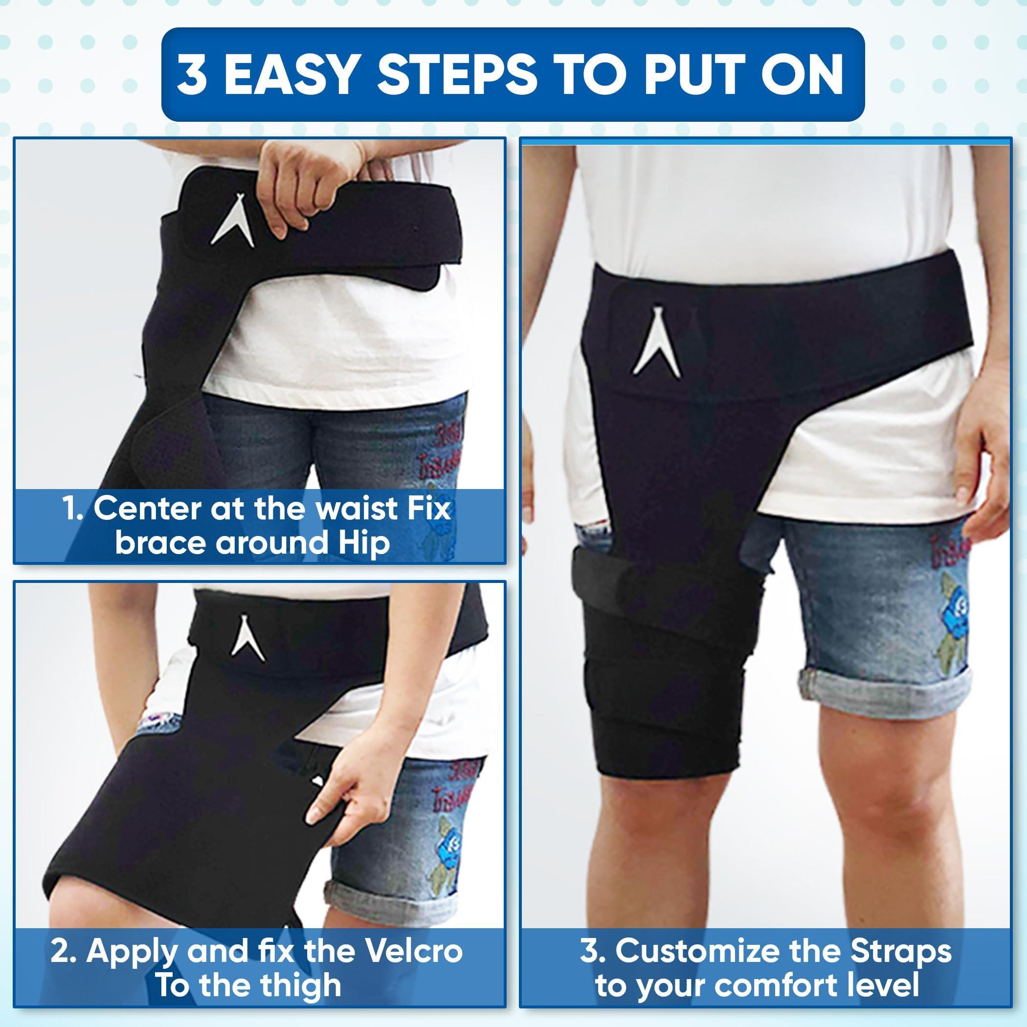 Action Tribex Action Tribex ATX Hip Brace for Sciatica Pain Relief Devices Adjustable Ortho Groin Compression Wrap, Hamstring & Thigh Brace for Women & Men Support for Sciatica Pain Relief Brace (M-L (Left/Right Leg))