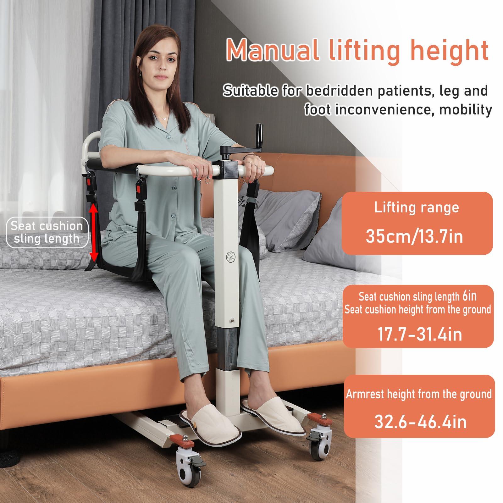 seveni Patient Lift aid Transfer Wheelchair Patient Transfer Chair Wheelchair to car Transfer Devices Bedside Toilet Chair for Elderly and Disabled Bedridden Elderly Care, toileting and Bathing