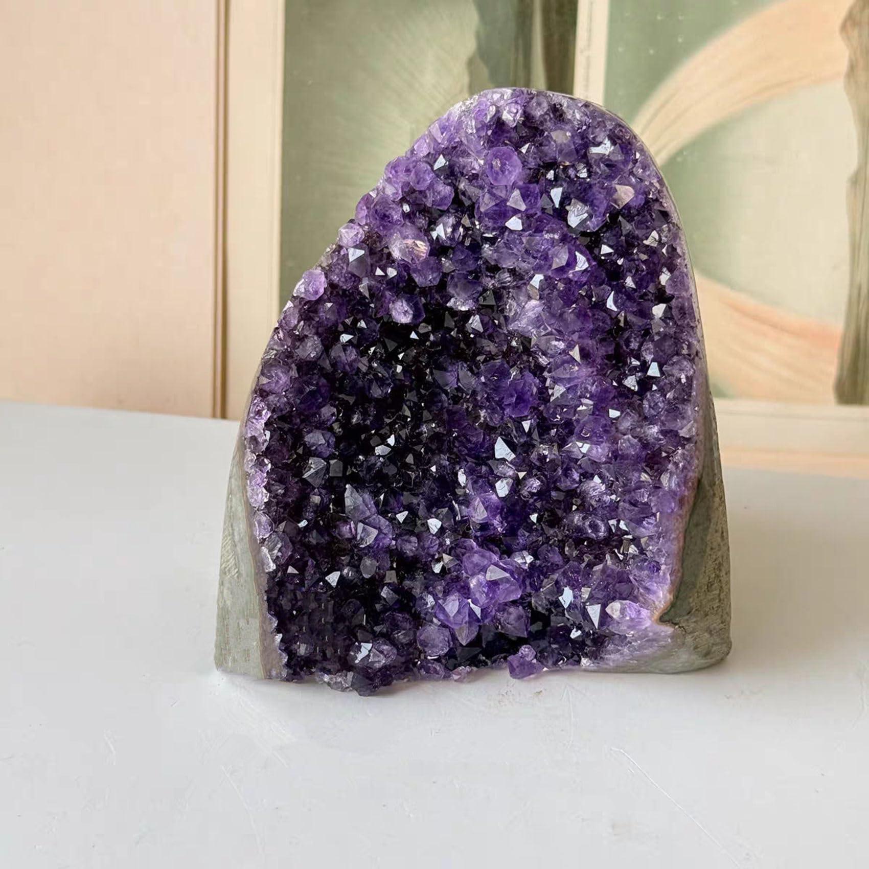 WAFUNNE Amethyst Crystal Geodes Purple Crystals Rock Cluster Quartz Raw Healing Crystals 6-7LB