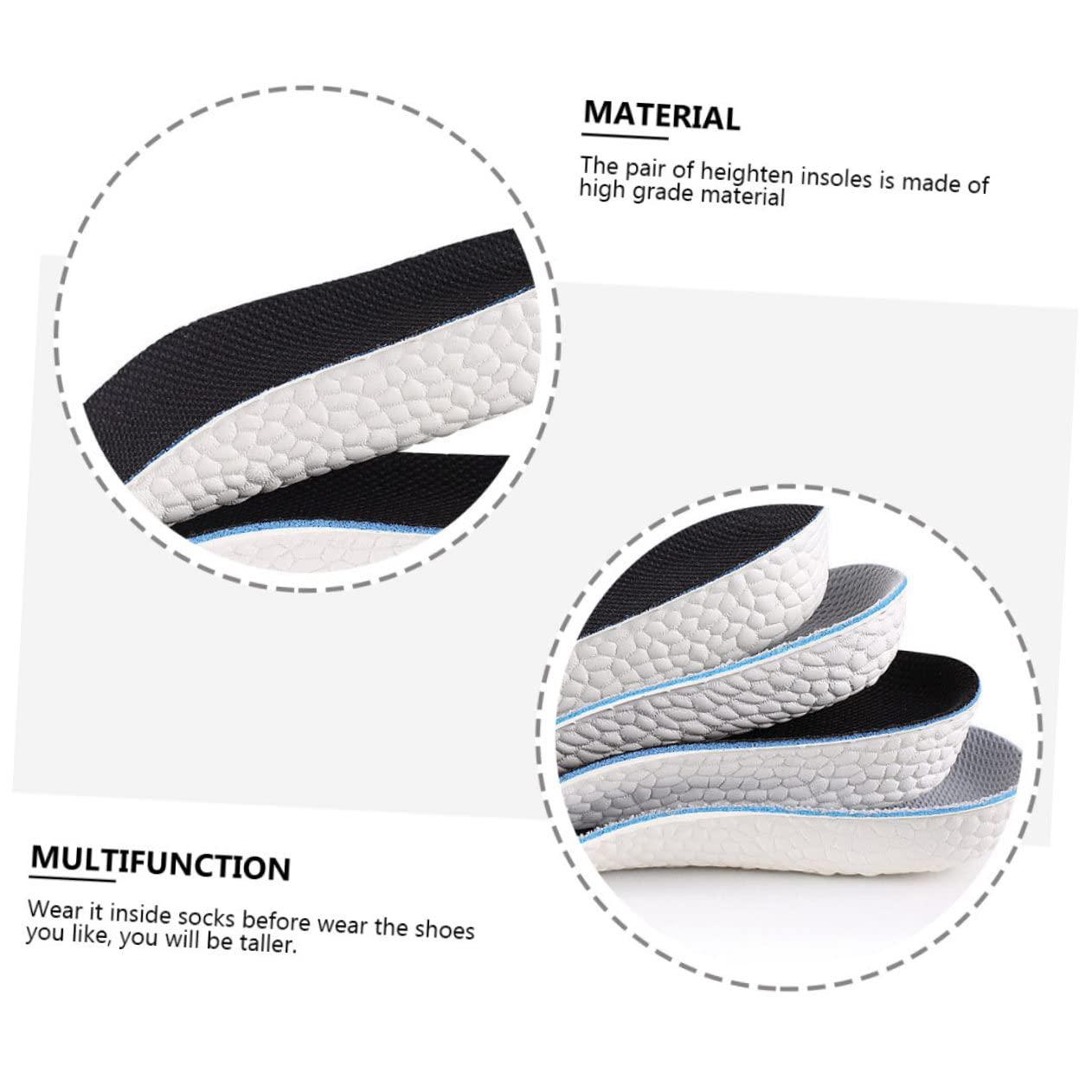 SOIMISS SOIMISS 2 Pairs Insole Heels for Men Heel Pads for Men Heel Lifts for Men Mens Shoe Inserts Shoe Height Pads Heel Lifts for Shoes Foot Protection Pad Increase Lifting Socks Heel Cushion Black,Grey