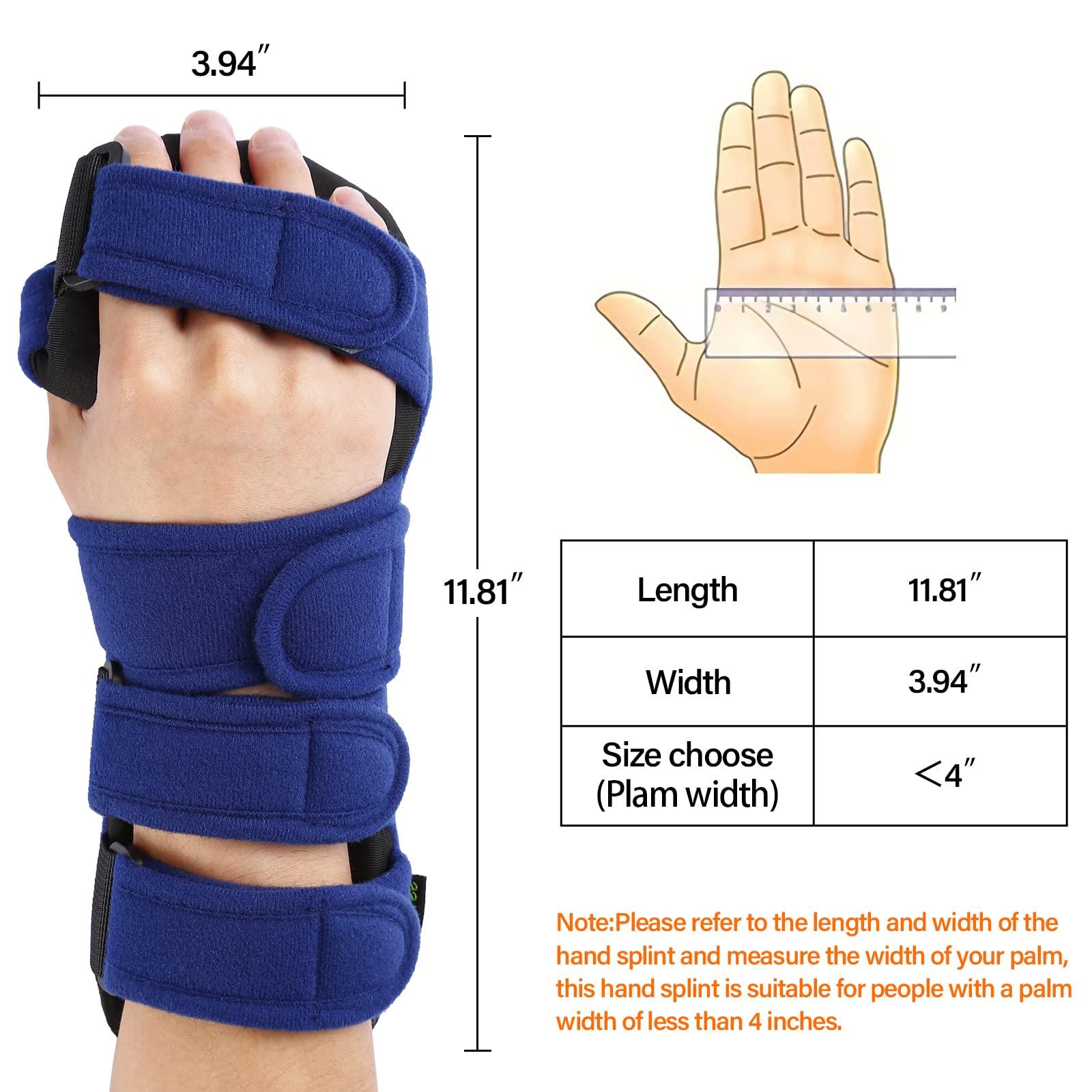 HOOMTREE HOOMTREE Stroke Resting Hand Splint Right&Left Resting Hand Splint with Finger Separator Functional Night Immobilizer Wrist Finger Brace for Carpel Tunnel Pain,Sprain Fracture,Tendonitis (Left,Blue)