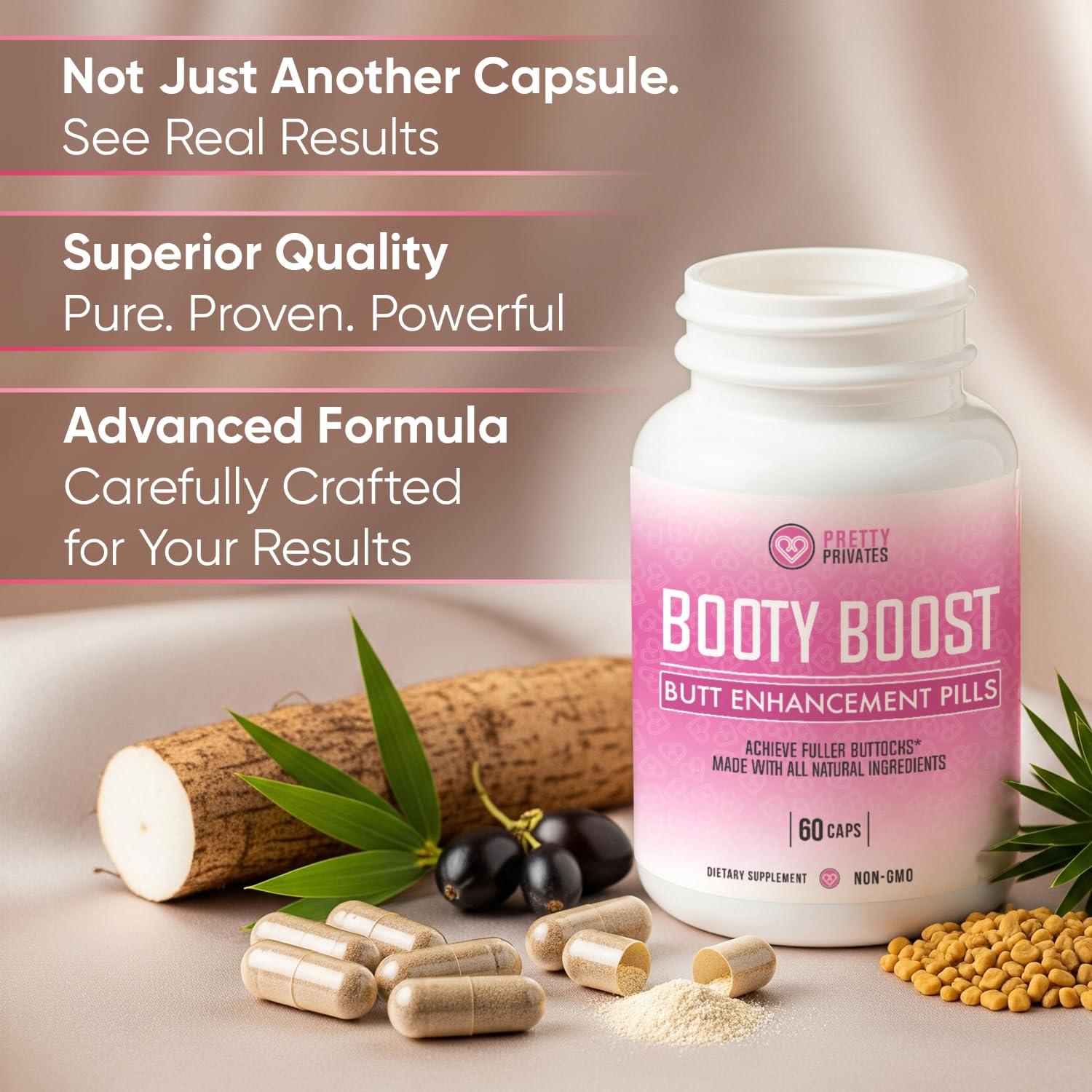 Pretty Privates Pretty Privates Premium Butt Enhancement Pills - Max Boost Glute Growth Supplement to Tighten, Firm and Lift Booty and HIPS - Advance Butt Enhancer Pills to Reduce Sagging - 60 ct