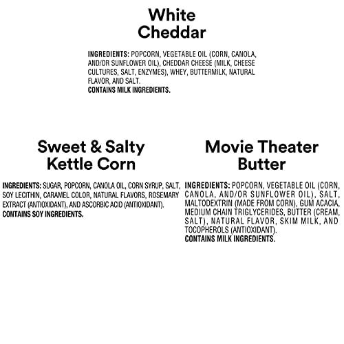 Smartfood Smartfood Popcorn, Variety Pack, 0.5 Ounce (Pack of 18)