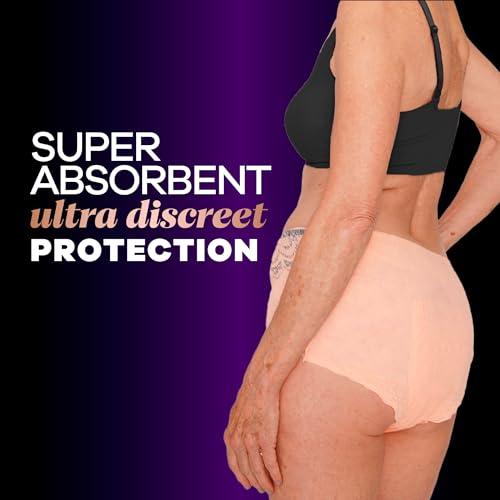 Always Discreet Always Discreet Boutique Incontinence and Postpartum Underwear for Women, Maximum Protection, S/M, Rosy, 48 Count