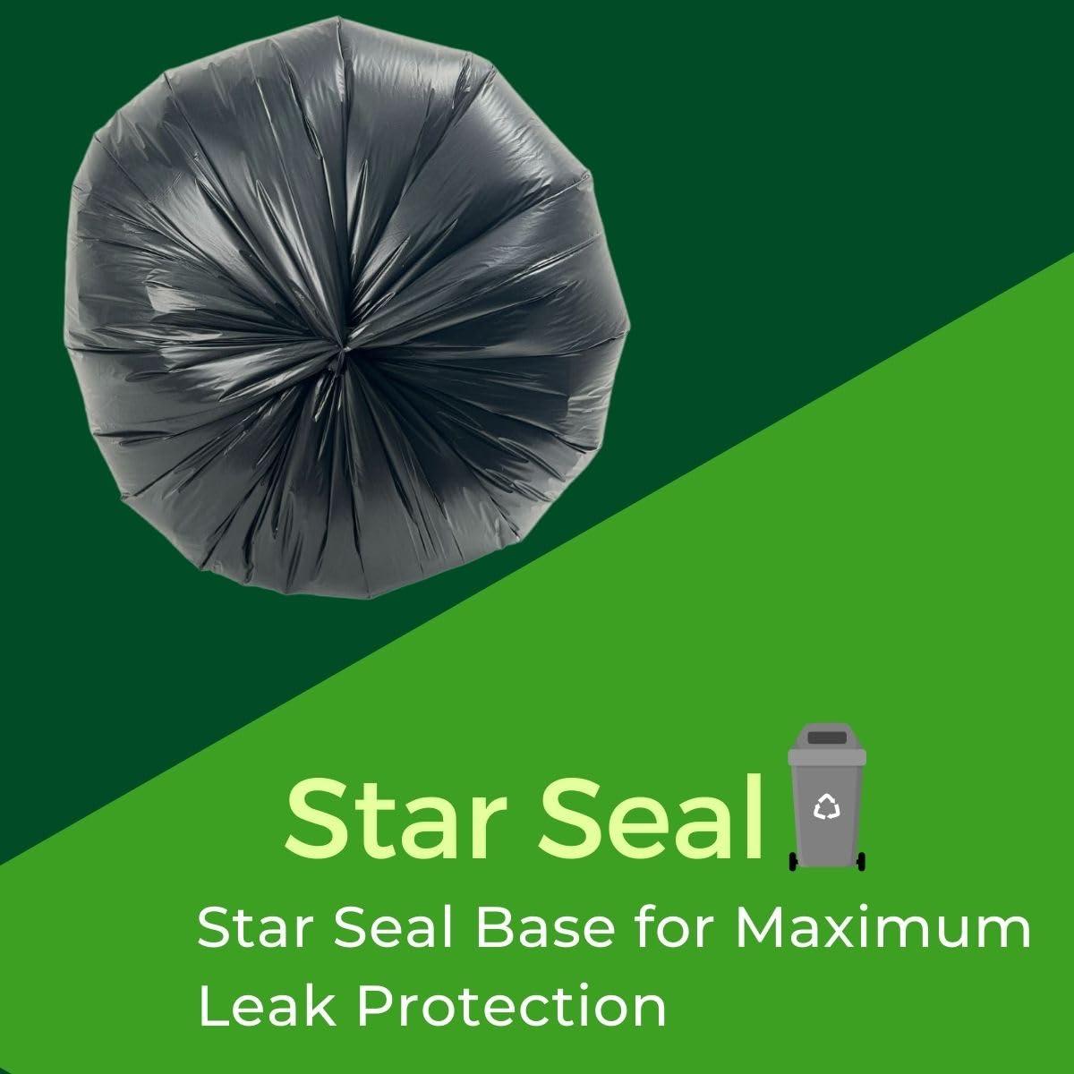 TP PLastic TP Plastic 55 Gallon Heavy Duty Contractor Trash Bags, 1.5 mil Thick Black Construction Bags, 100 Count for Lawn, Leaf, Industrial, and Outdoor Use