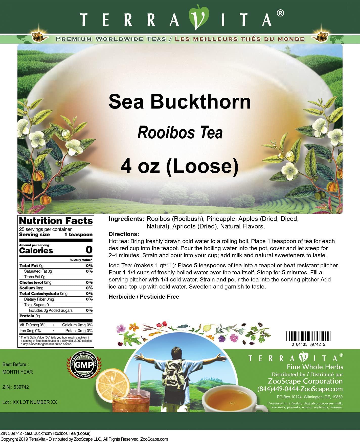 TerraVita Sea Buckthorn Rooibos Tea (Loose) (4 oz, ZIN: 539742) - 3 Pack