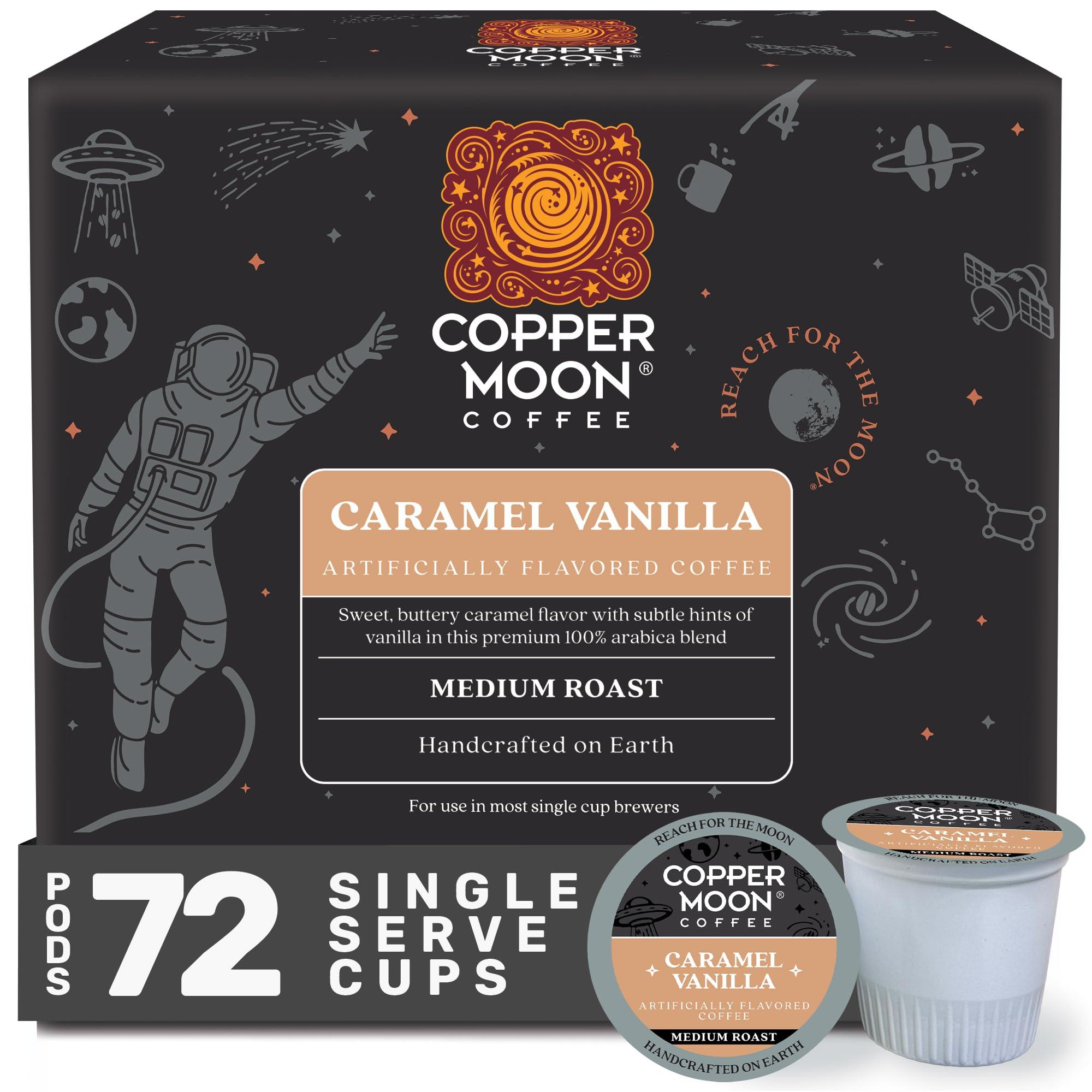 Copper Moon Copper Moon Single Serve Coffee Pods for Keurig K-Cup Brewers, Caramel Vanilla Blend, Medium Roast, 72 Count