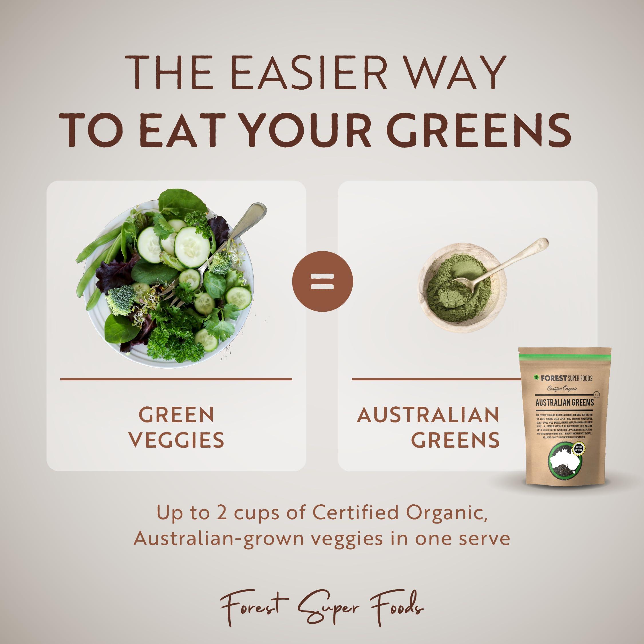 Forest Super Foods Certified Organic Australian Greens Whole Food Blend | 7 Incredible Whole Foods | No fillers or additives