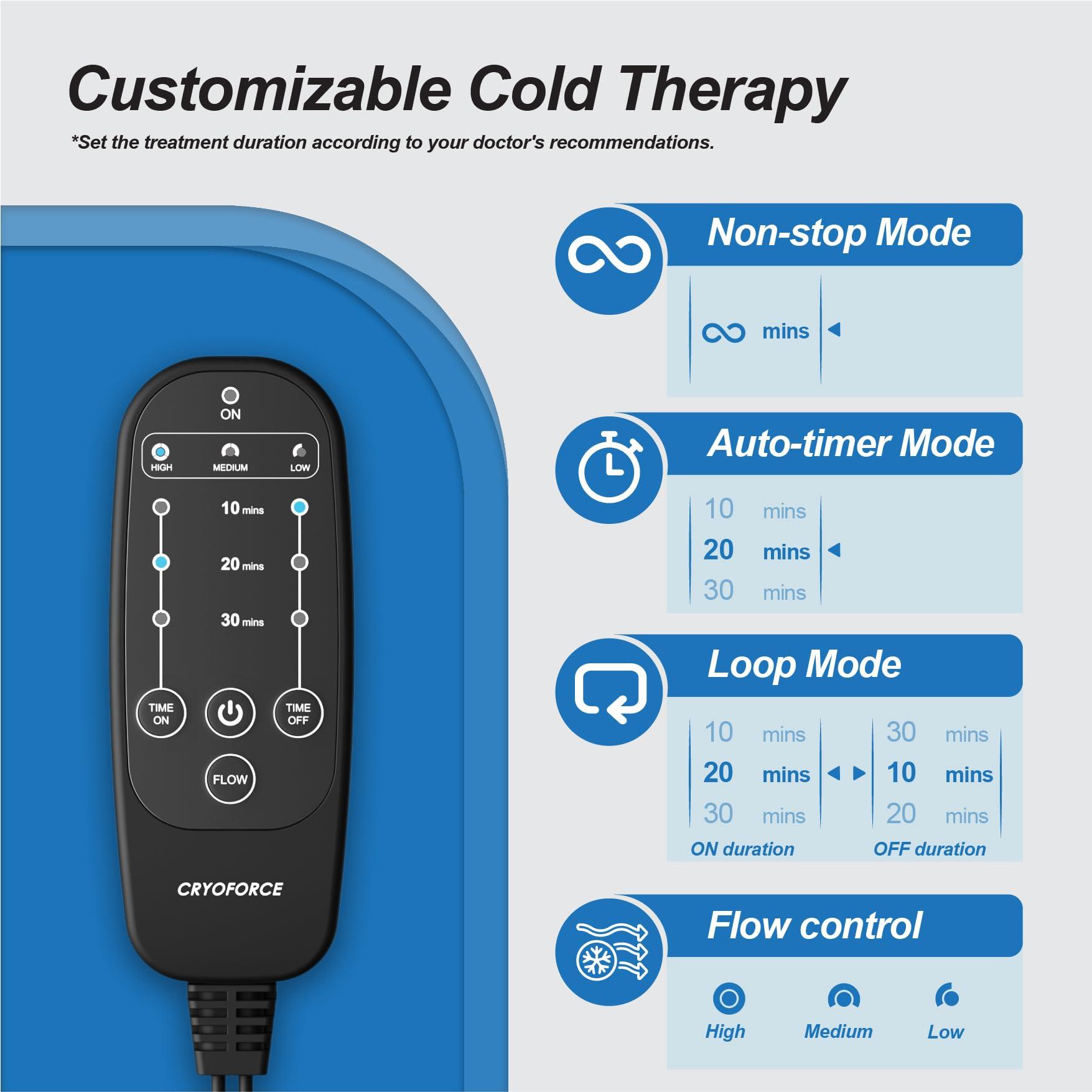 CRYOFORCE CRYOFORCE Home Cold Therapy Machine, Ice Therapy Machine with Smart Timer, Ice Machine for Knee Replacement, ACL, MCL Post-Surgery Recovery, Pain Relief, for Sport Injuries, Sprains, Reduce Swelling